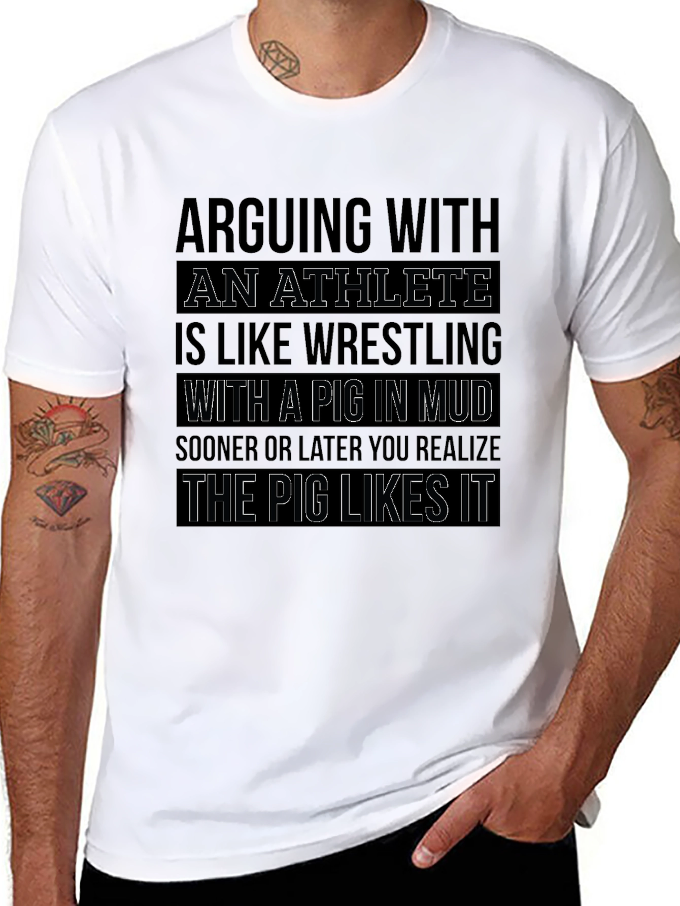Athlete Pig in Mud T-Shirt
