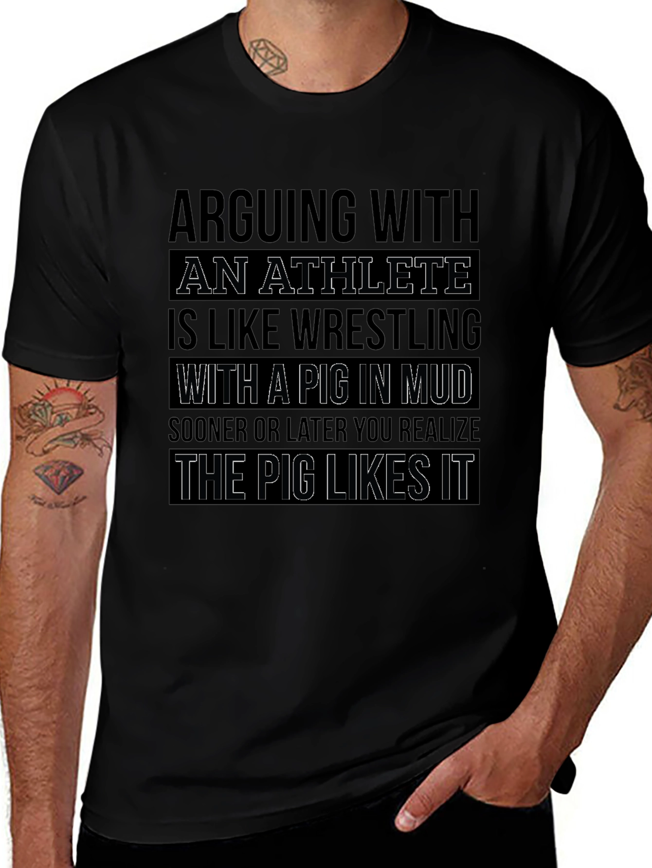 Athlete Pig in Mud T-Shirt