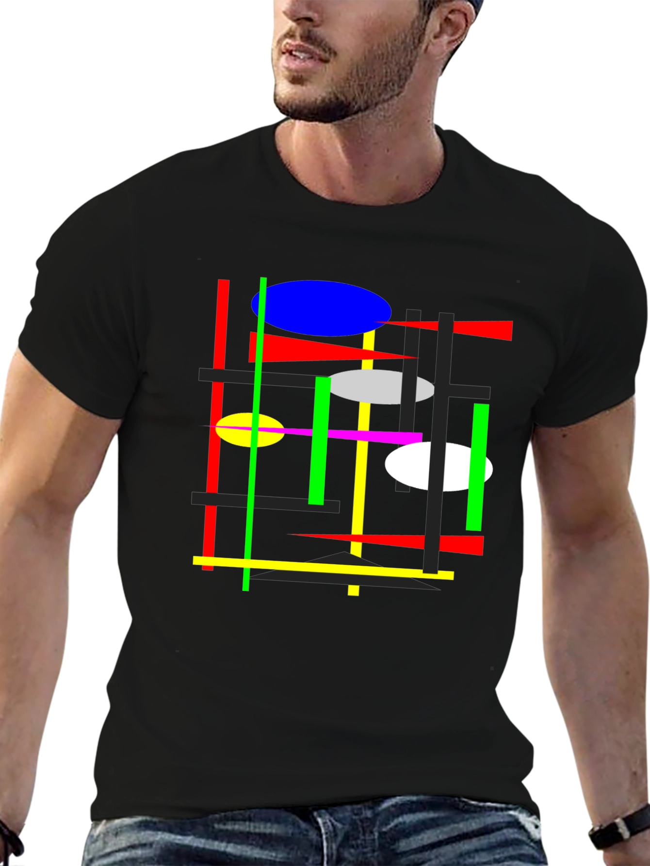 Abstract Graphic Tee - Mens Black T-Shirt