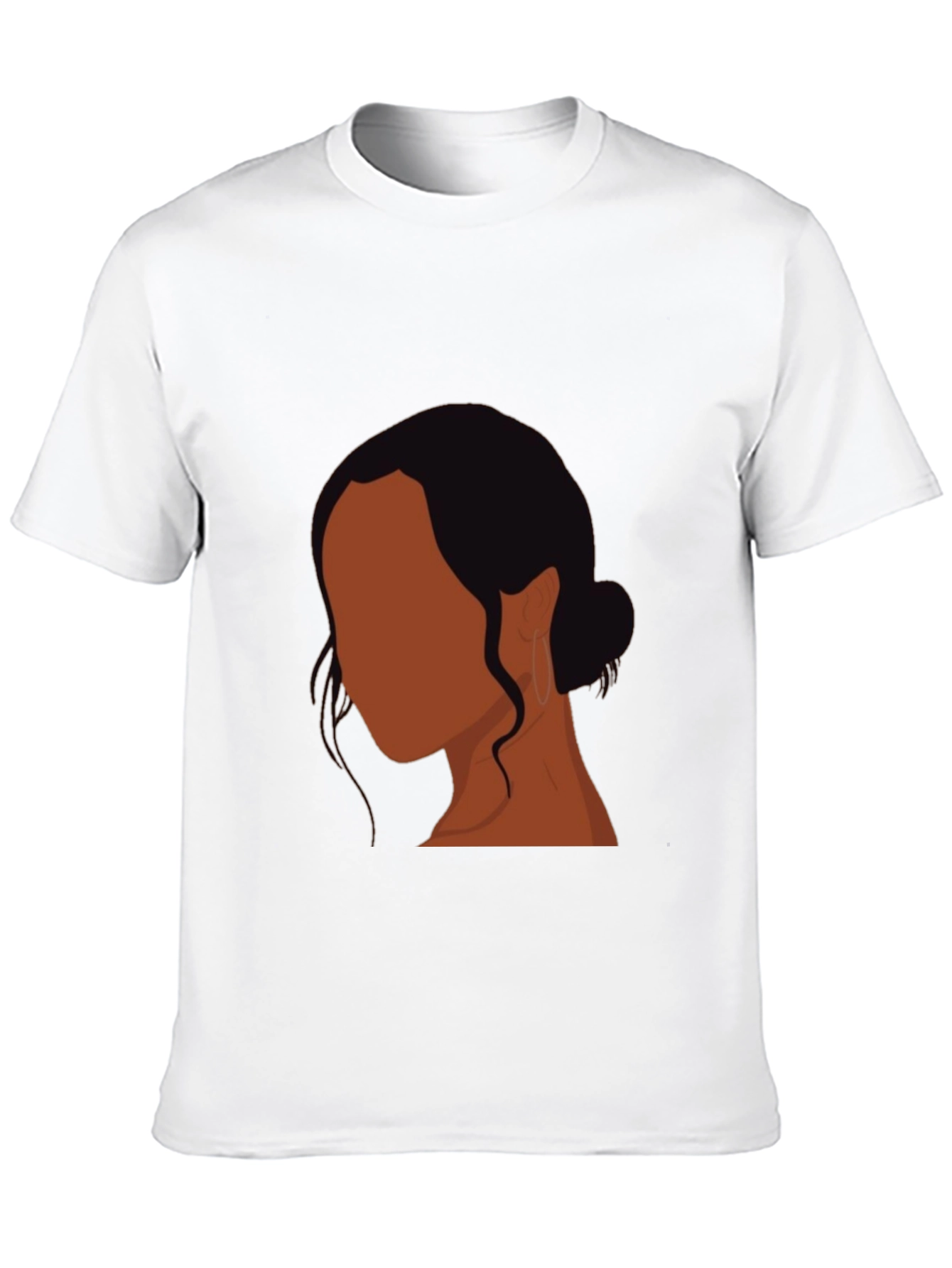 Minimalist Woman Portrait Black T-Shirt