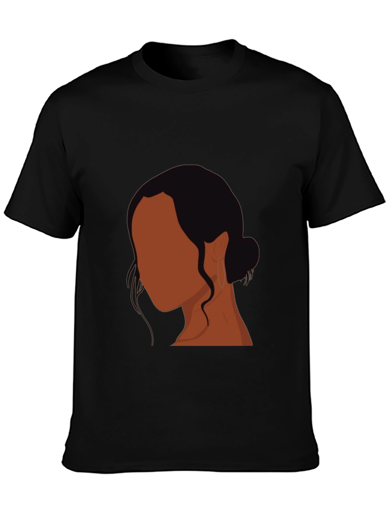Minimalist Woman Portrait Black T-Shirt