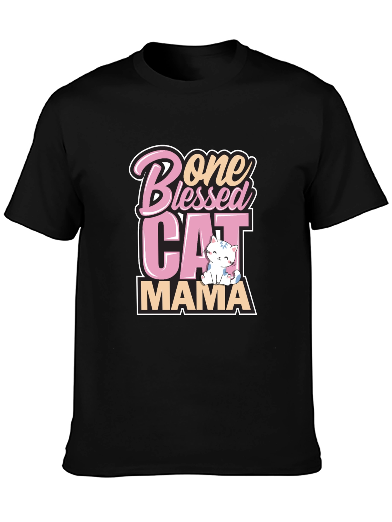 Blessed Cat Mama Black Graphic Tee