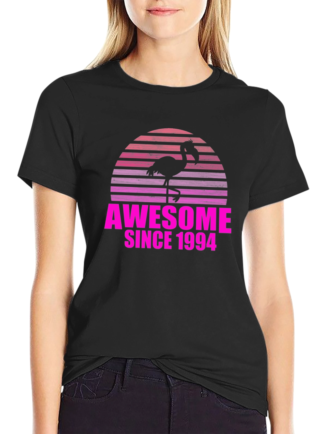Awesome Since 1994 Flamingo Sunset T-Shirt