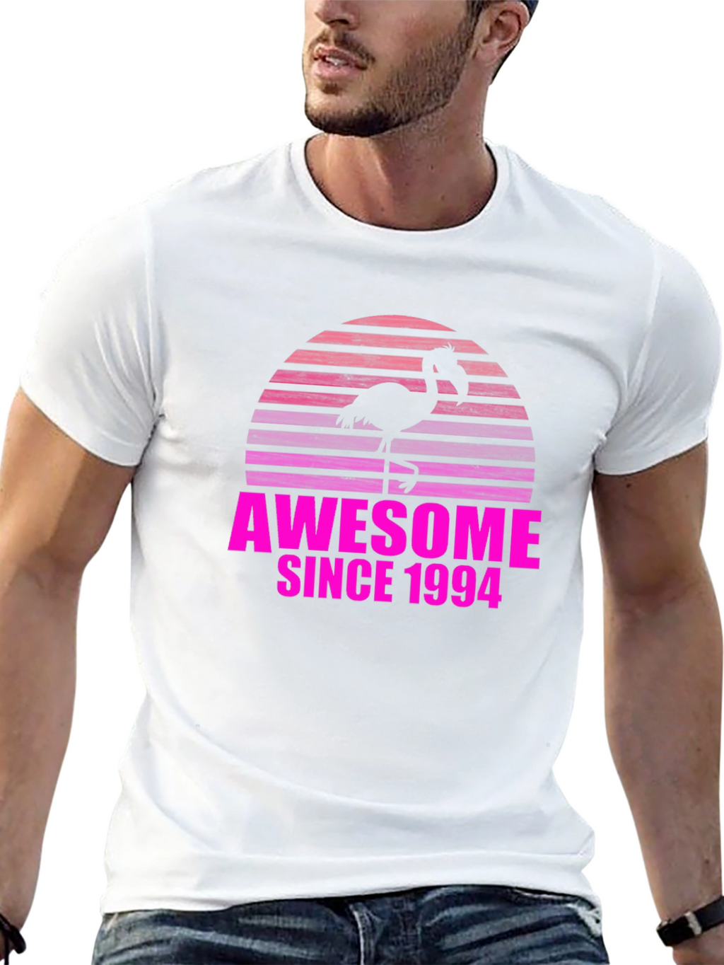 Awesome Since 1994 Flamingo Sunset T-Shirt