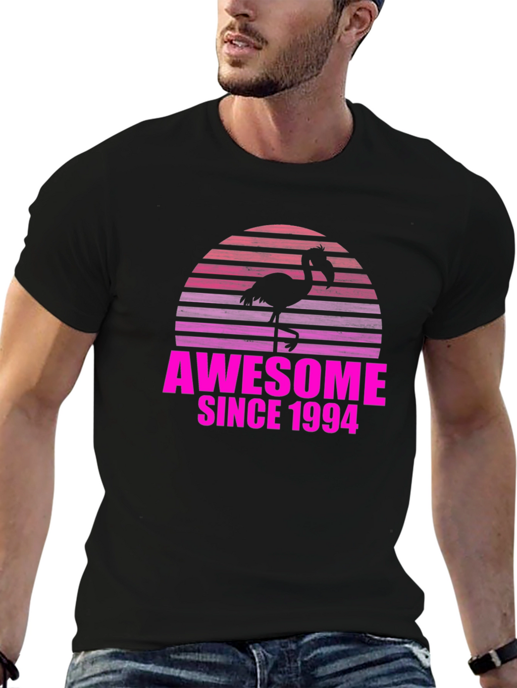 Awesome Since 1994 Flamingo Sunset T-Shirt