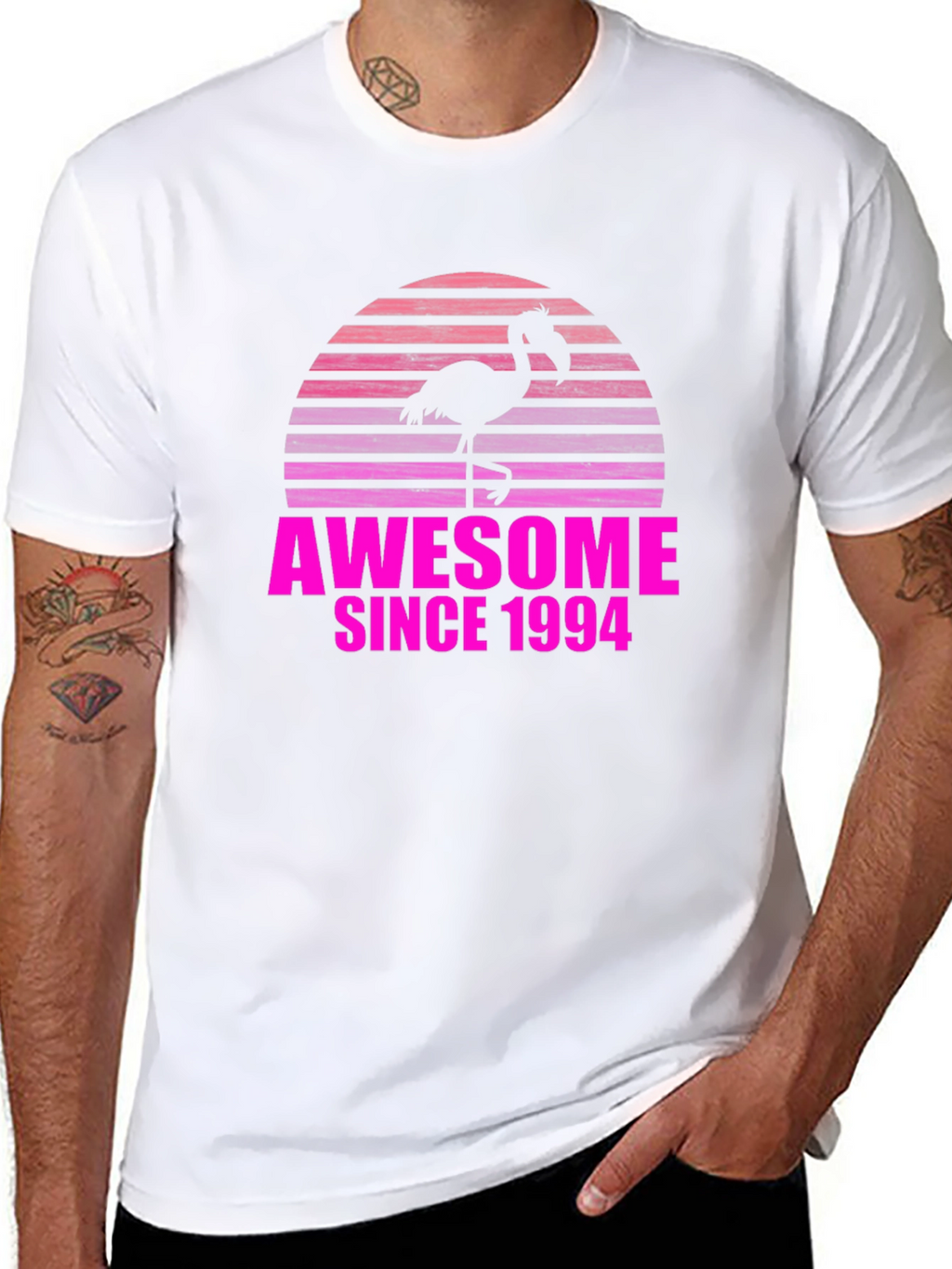 Awesome Since 1994 Flamingo Sunset T-Shirt