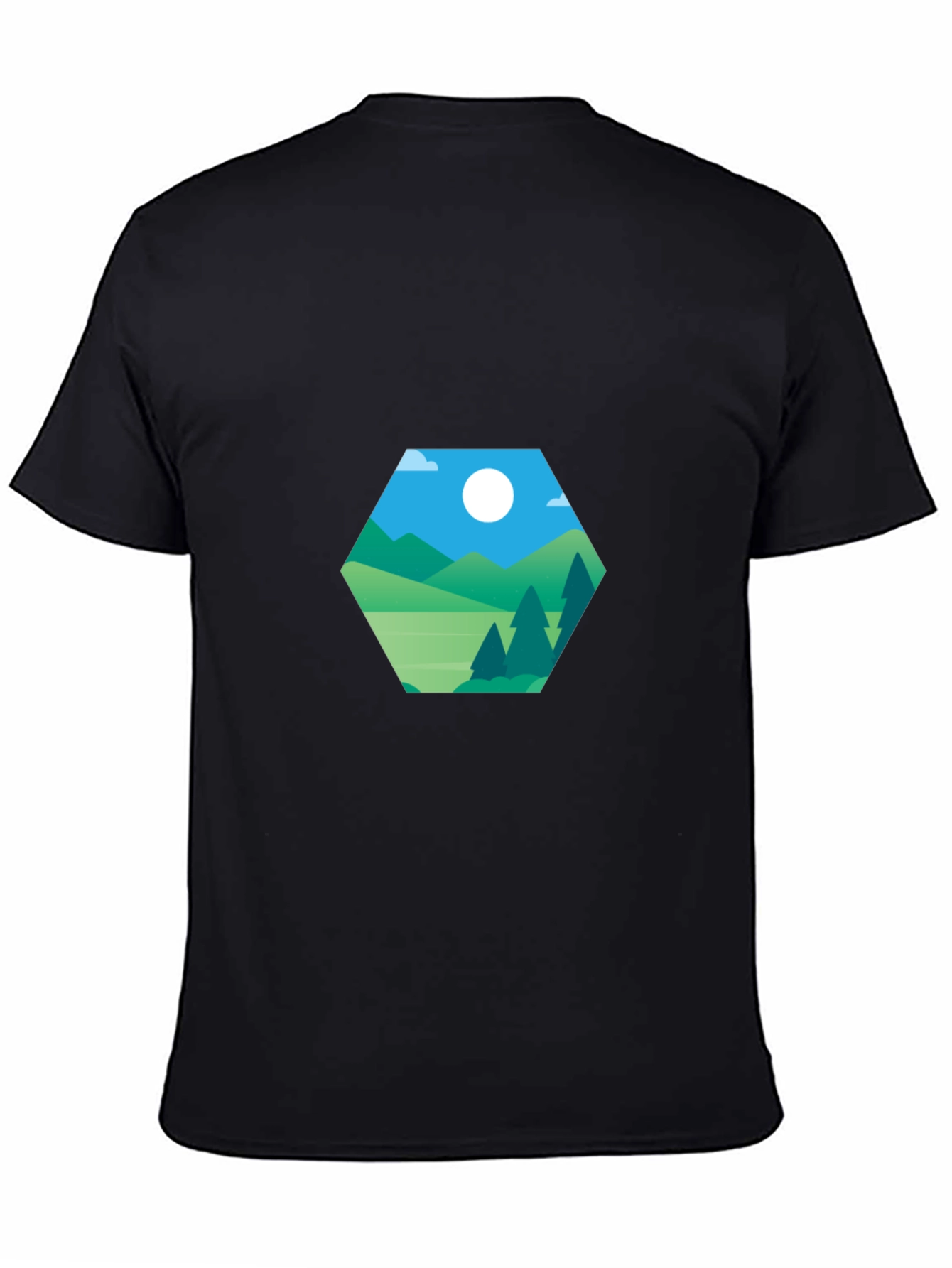 Geometric Landscape Graphic Tee - Modern Casual Style
