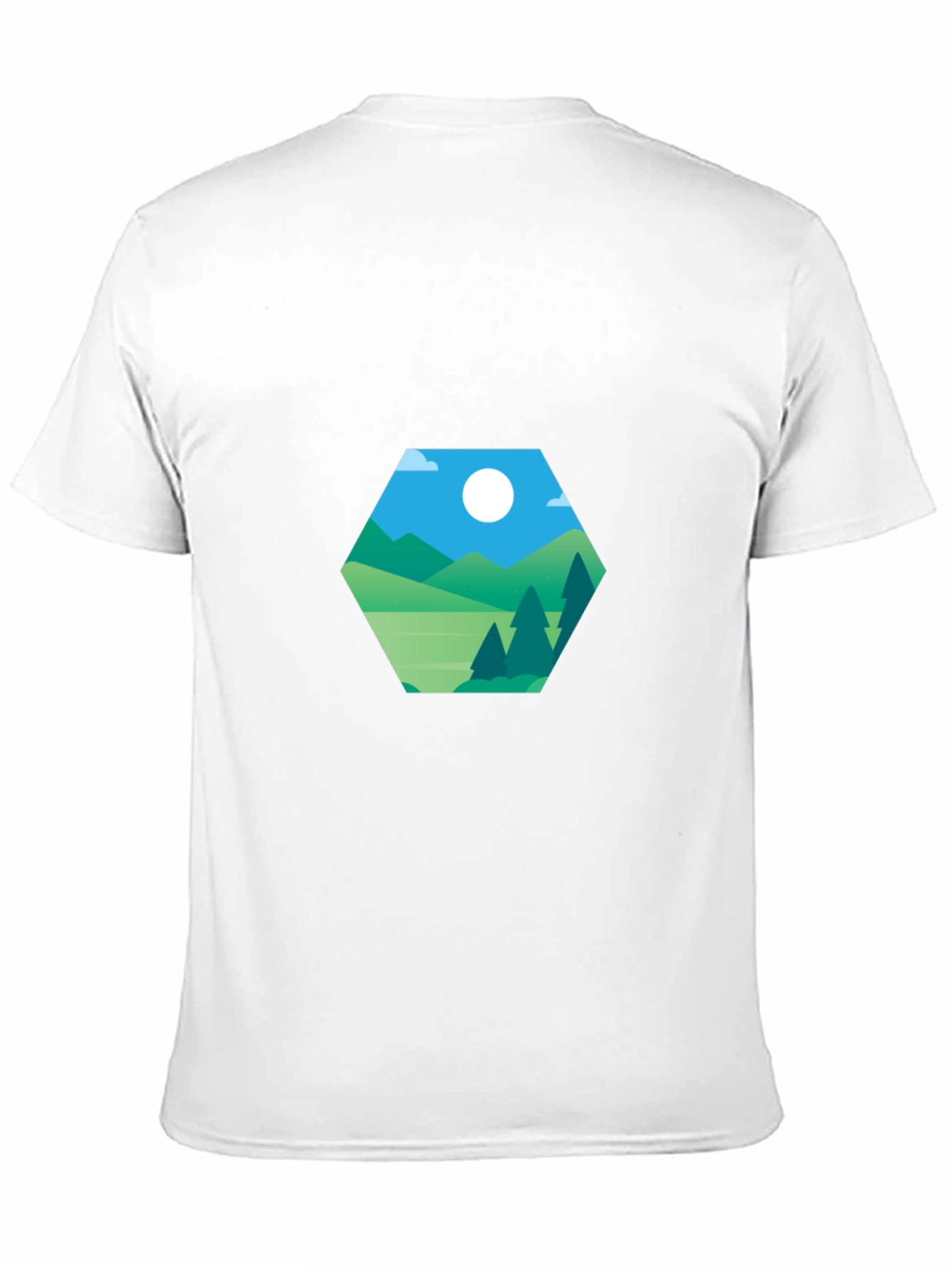 Geometric Landscape Graphic Tee - Modern Casual Style
