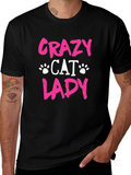 Crazy Cat Lady T-Shirt - Black Tee