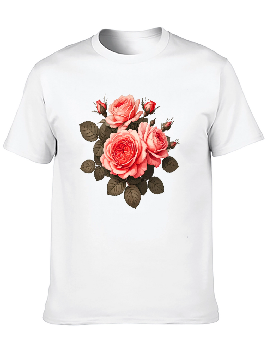 Floral Print T-Shirt - Black