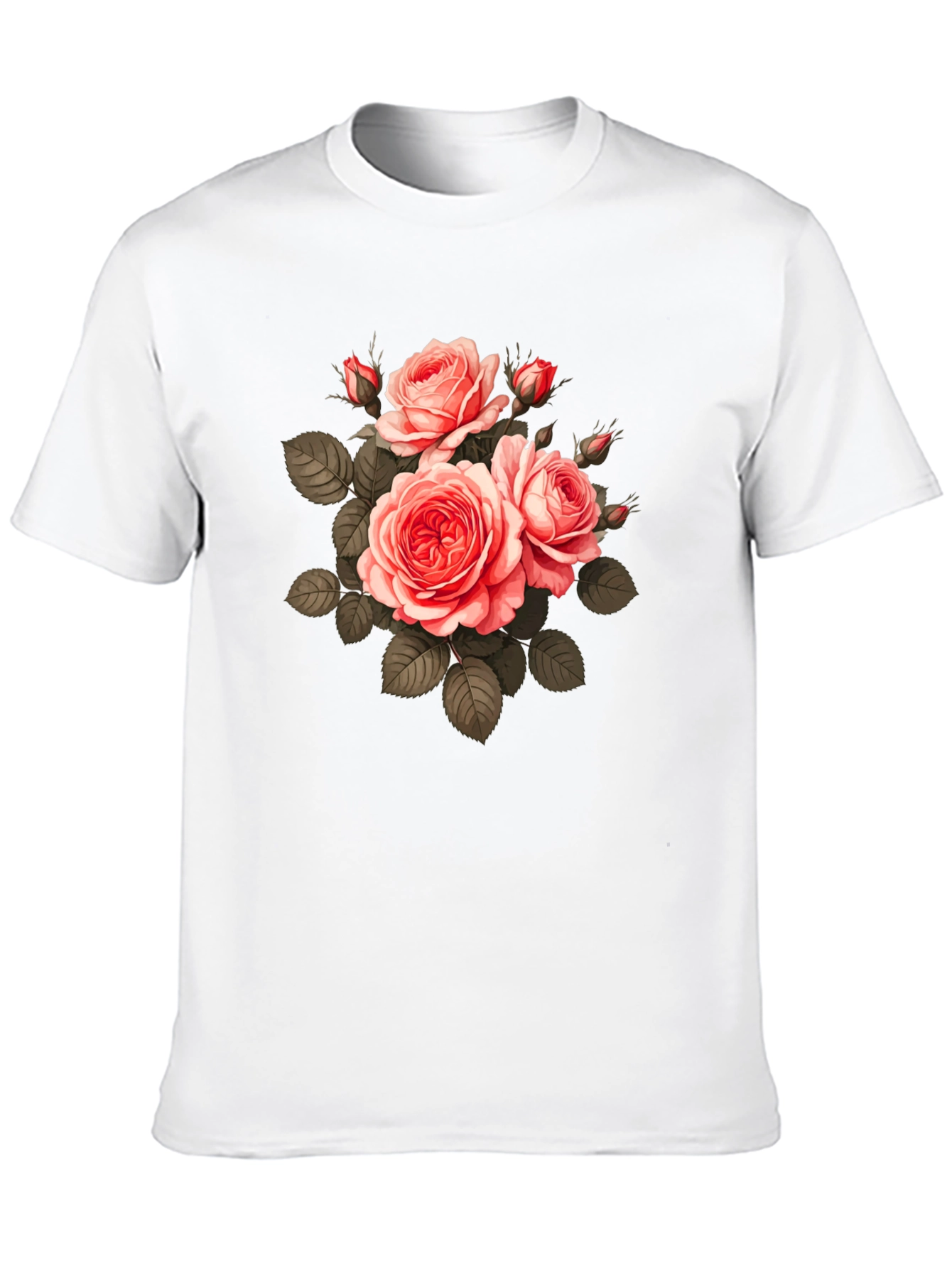 Floral Print T-Shirt - Black