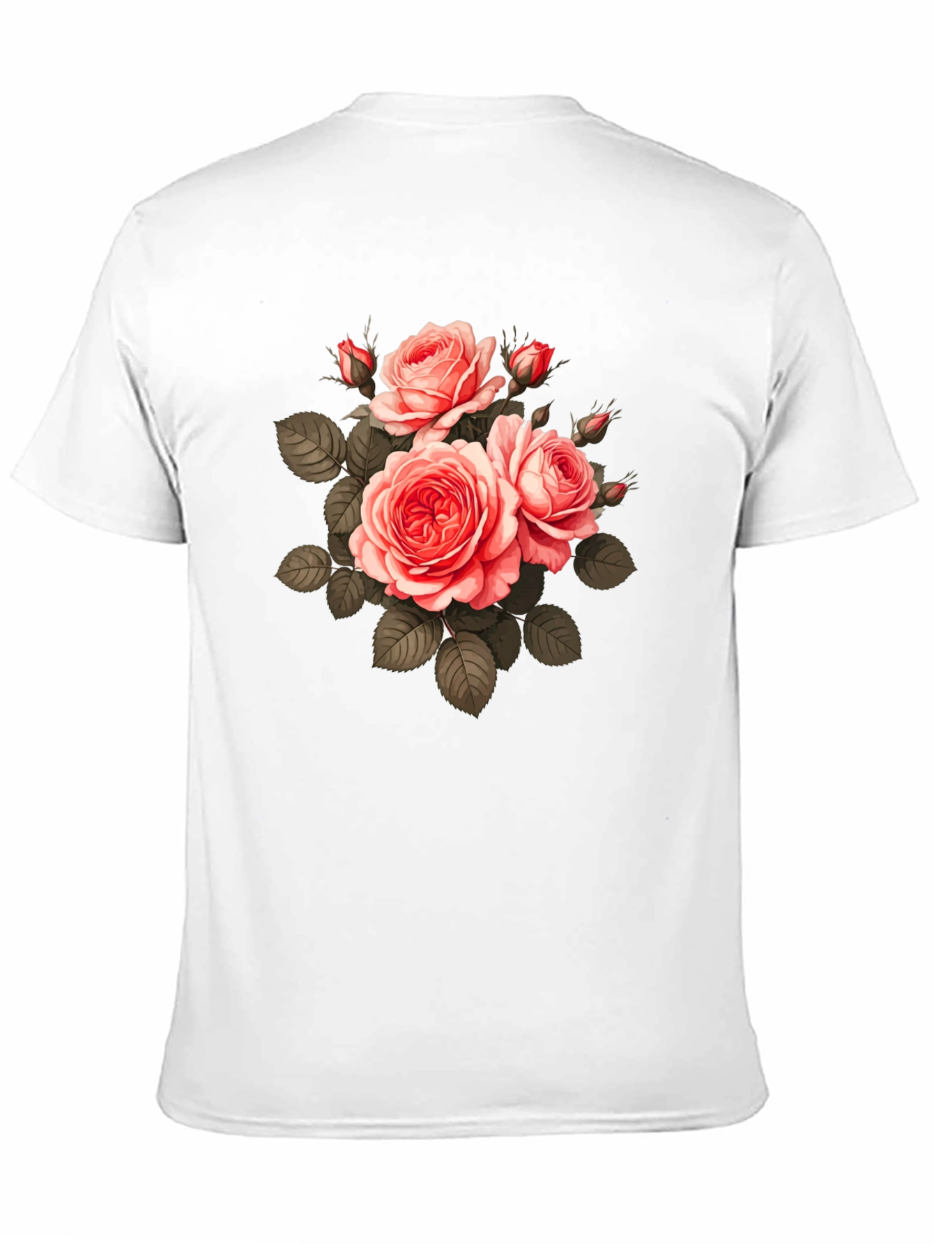 Floral Print T-Shirt - Black