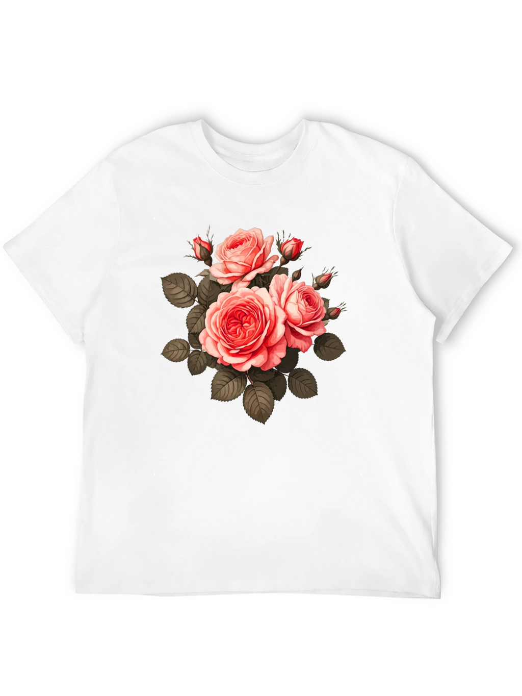Floral Print T-Shirt - Black