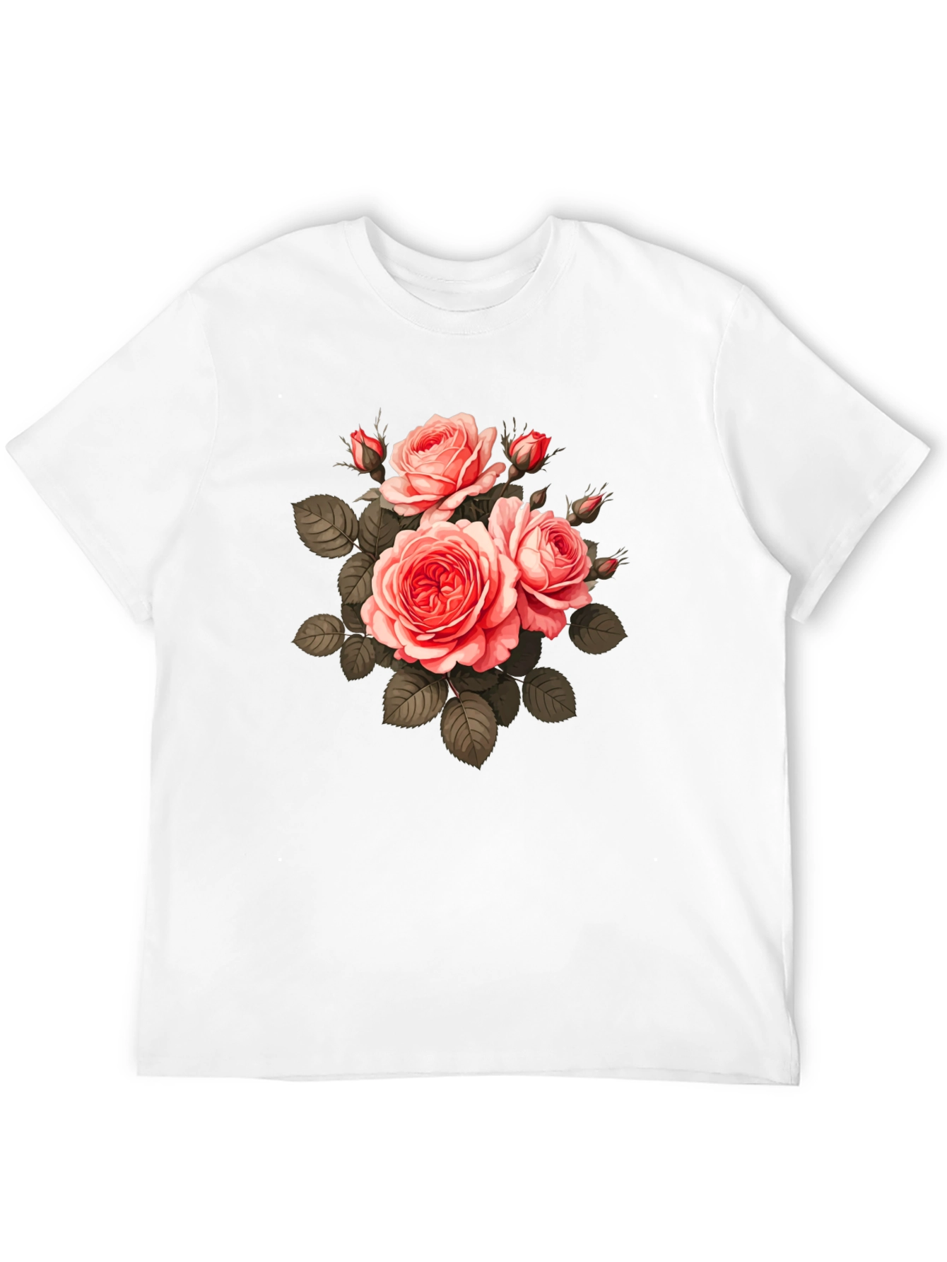 Floral Print T-Shirt - Black