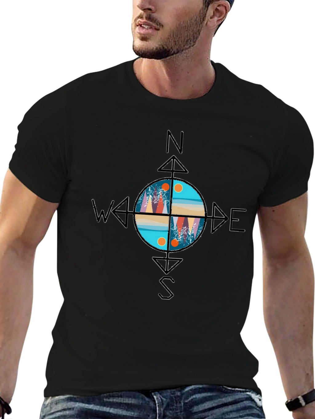 Compass Graphic T-Shirt - Adventure Awaits!