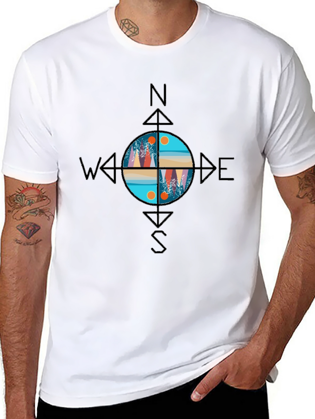 Compass Graphic T-Shirt - Adventure Awaits!