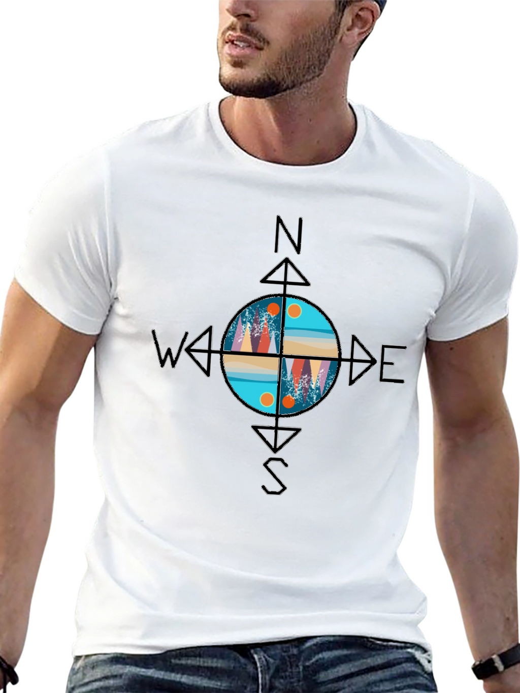 Compass Graphic T-Shirt - Adventure Awaits!