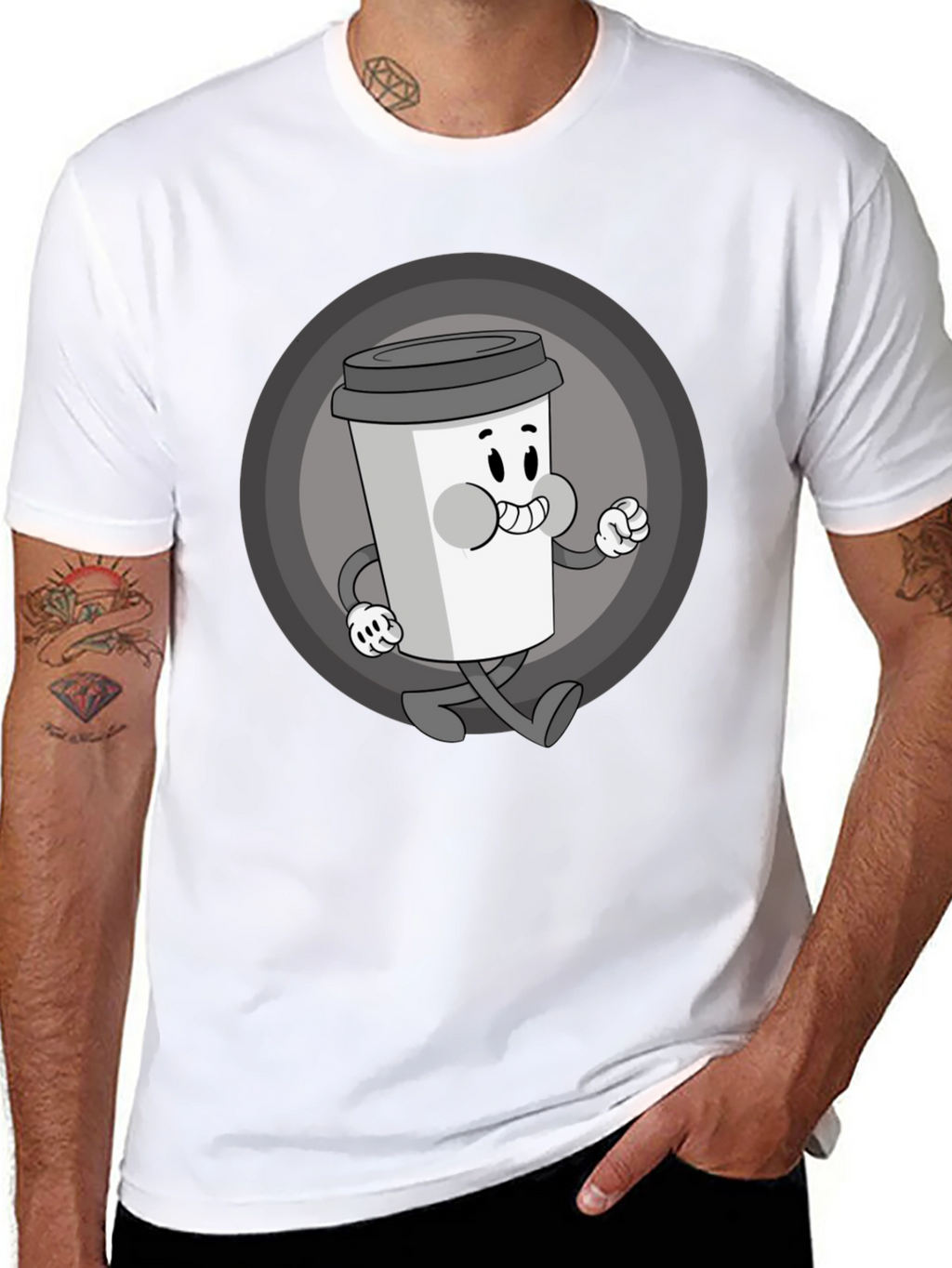 Retro Coffee Character Graphic Tee
