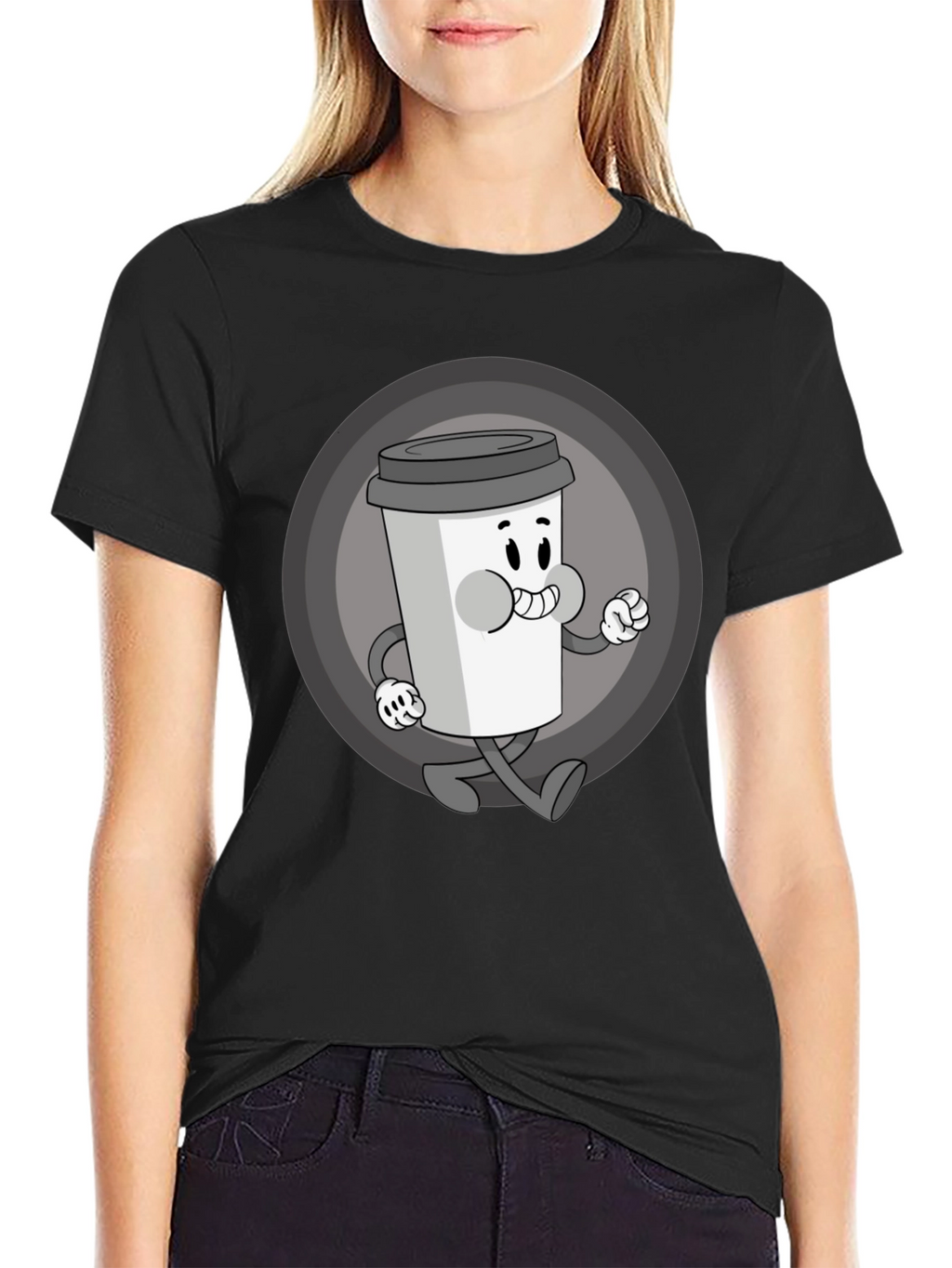 Retro Coffee Character Graphic Tee
