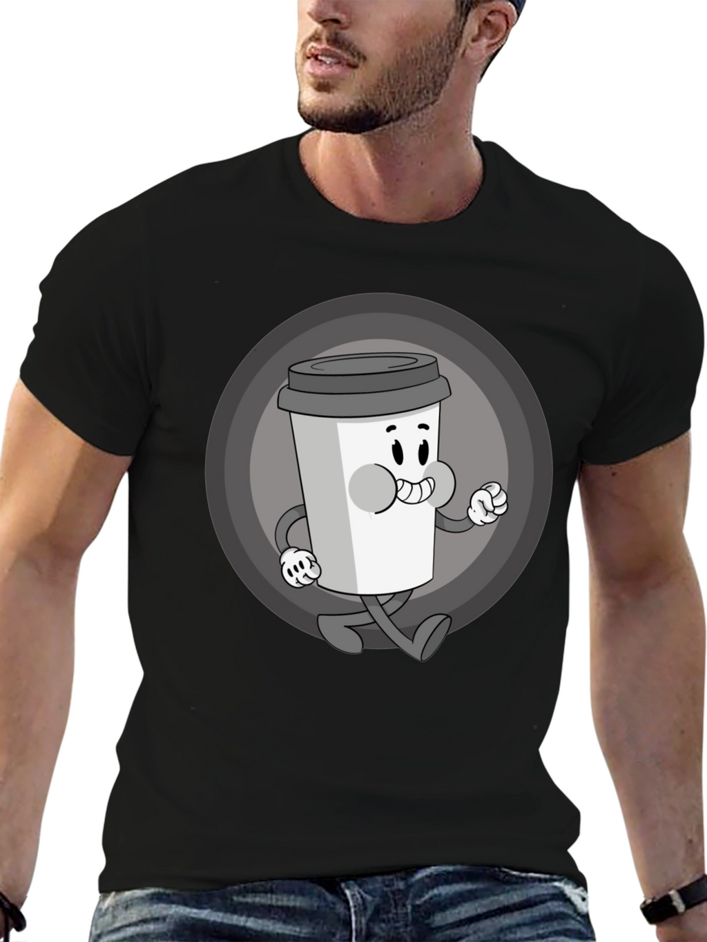 Retro Coffee Character Graphic Tee