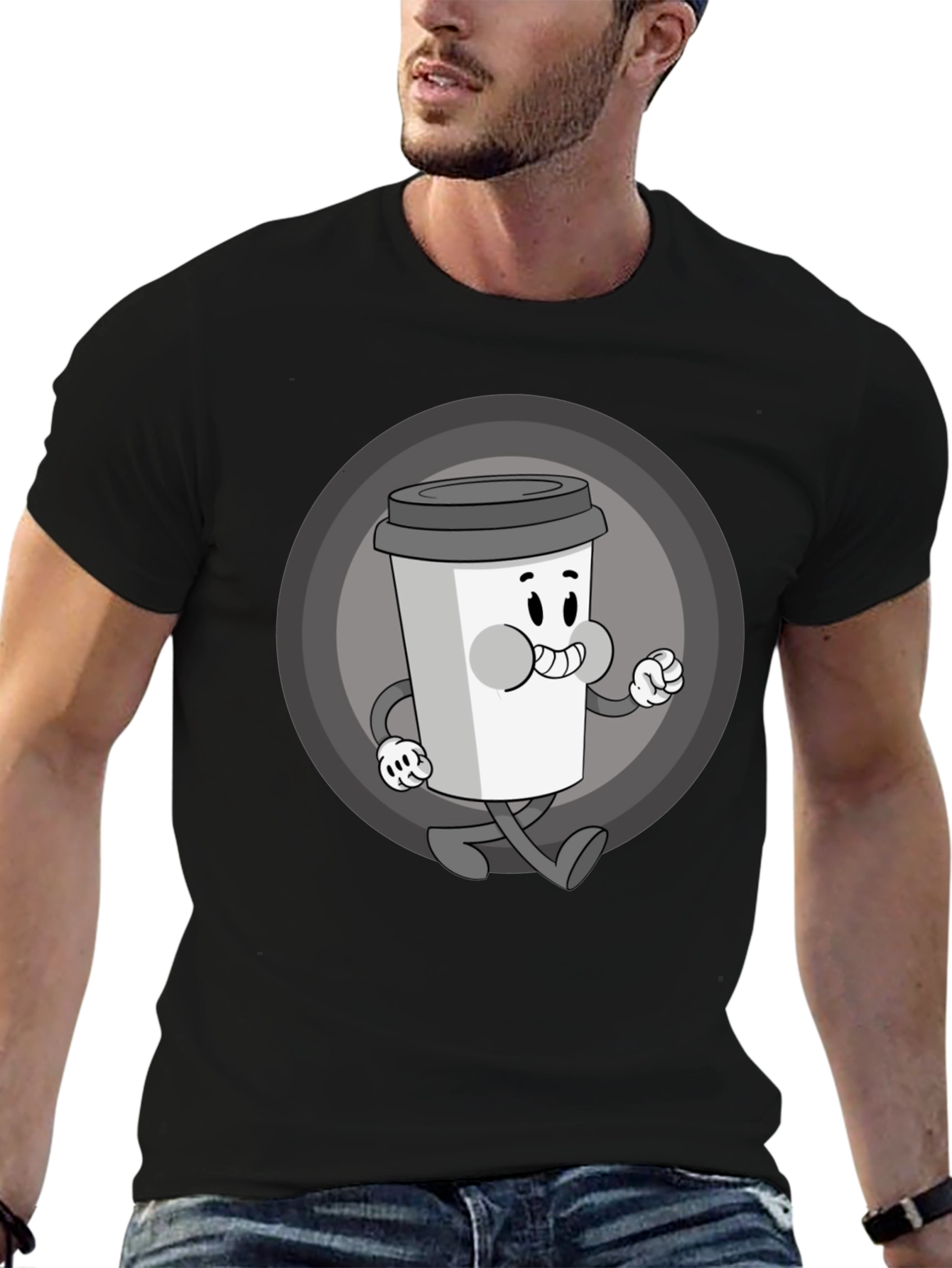 Retro Coffee Character Graphic Tee