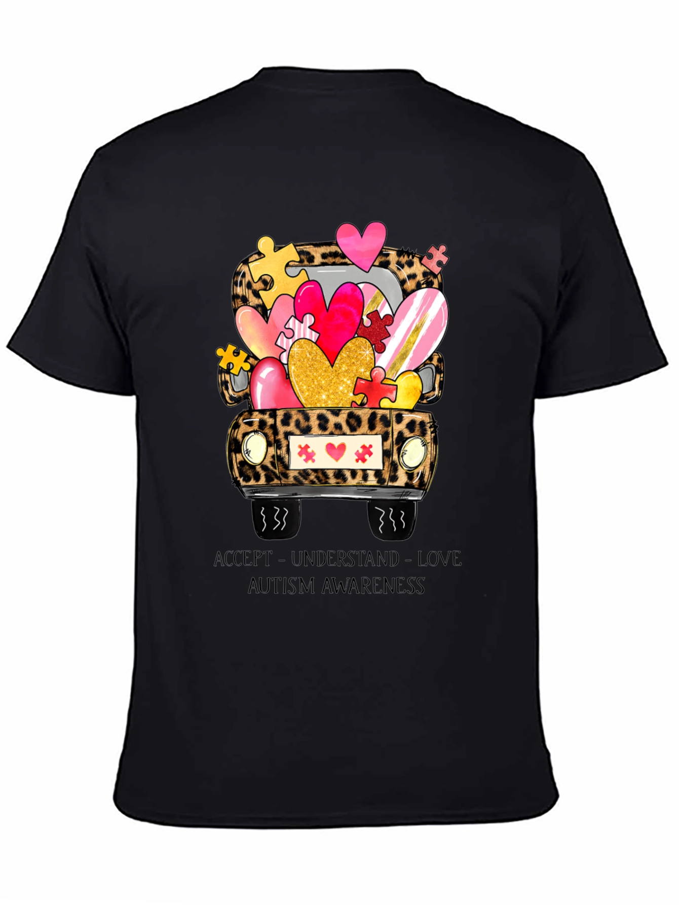Autism Awareness Leopard Truck T-Shirt