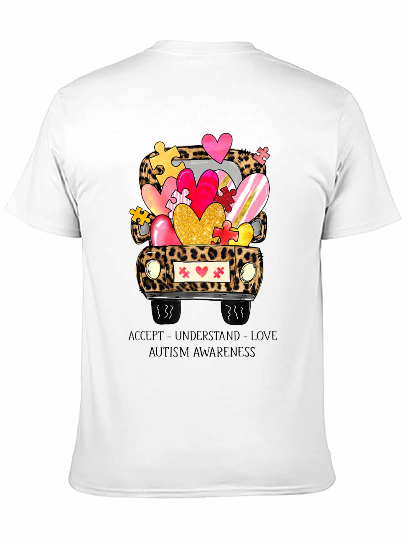 Autism Awareness Leopard Truck T-Shirt