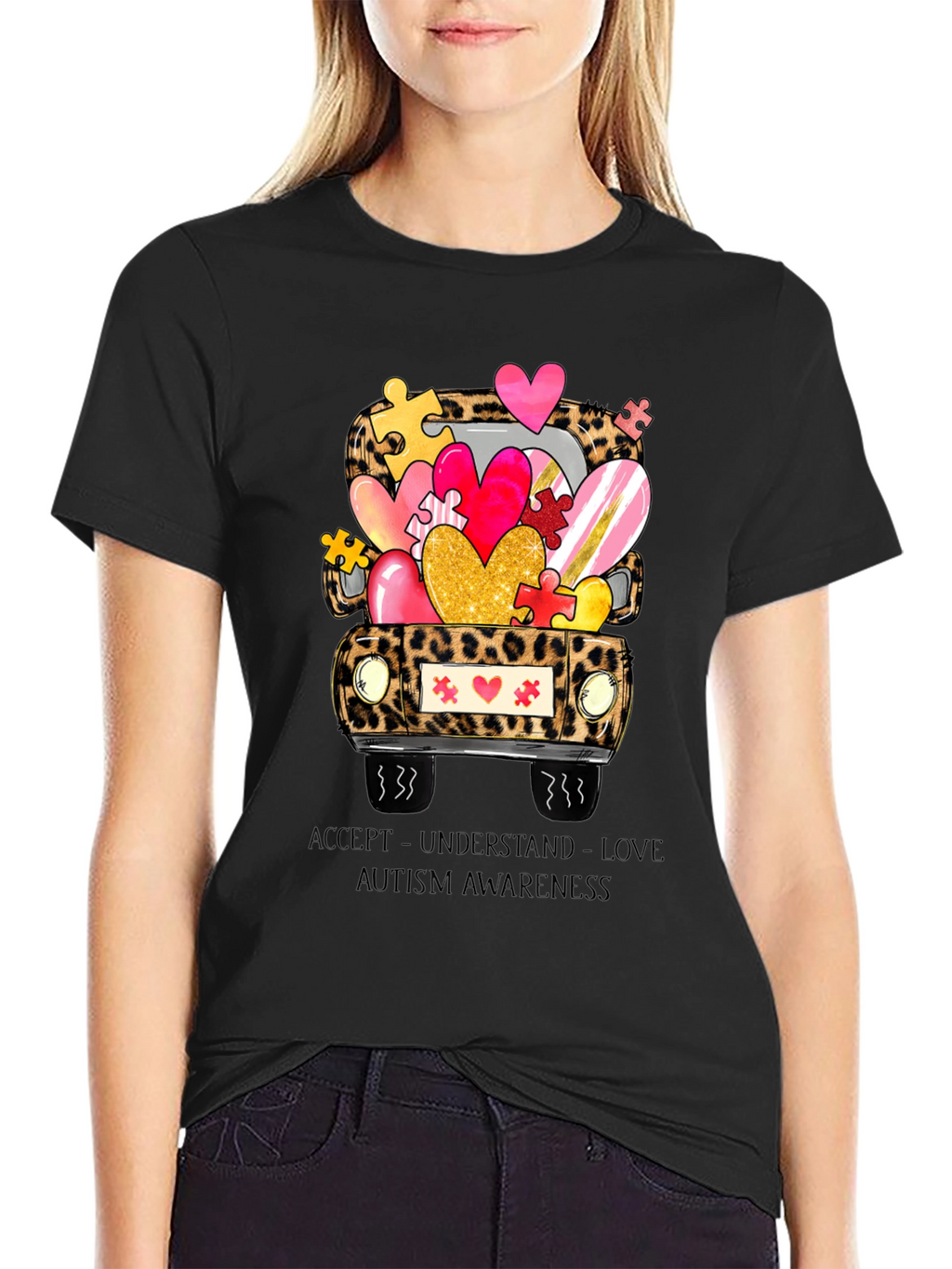 Autism Awareness Leopard Truck T-Shirt