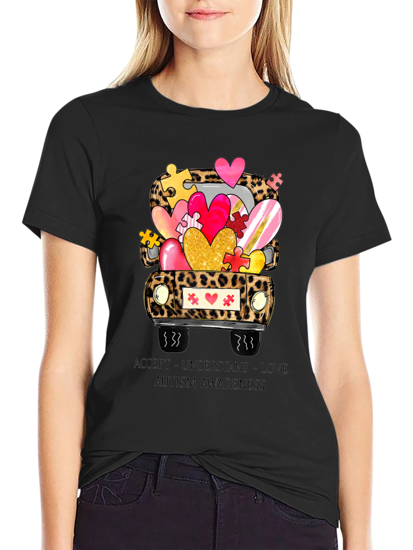 Autism Awareness Leopard Truck T-Shirt