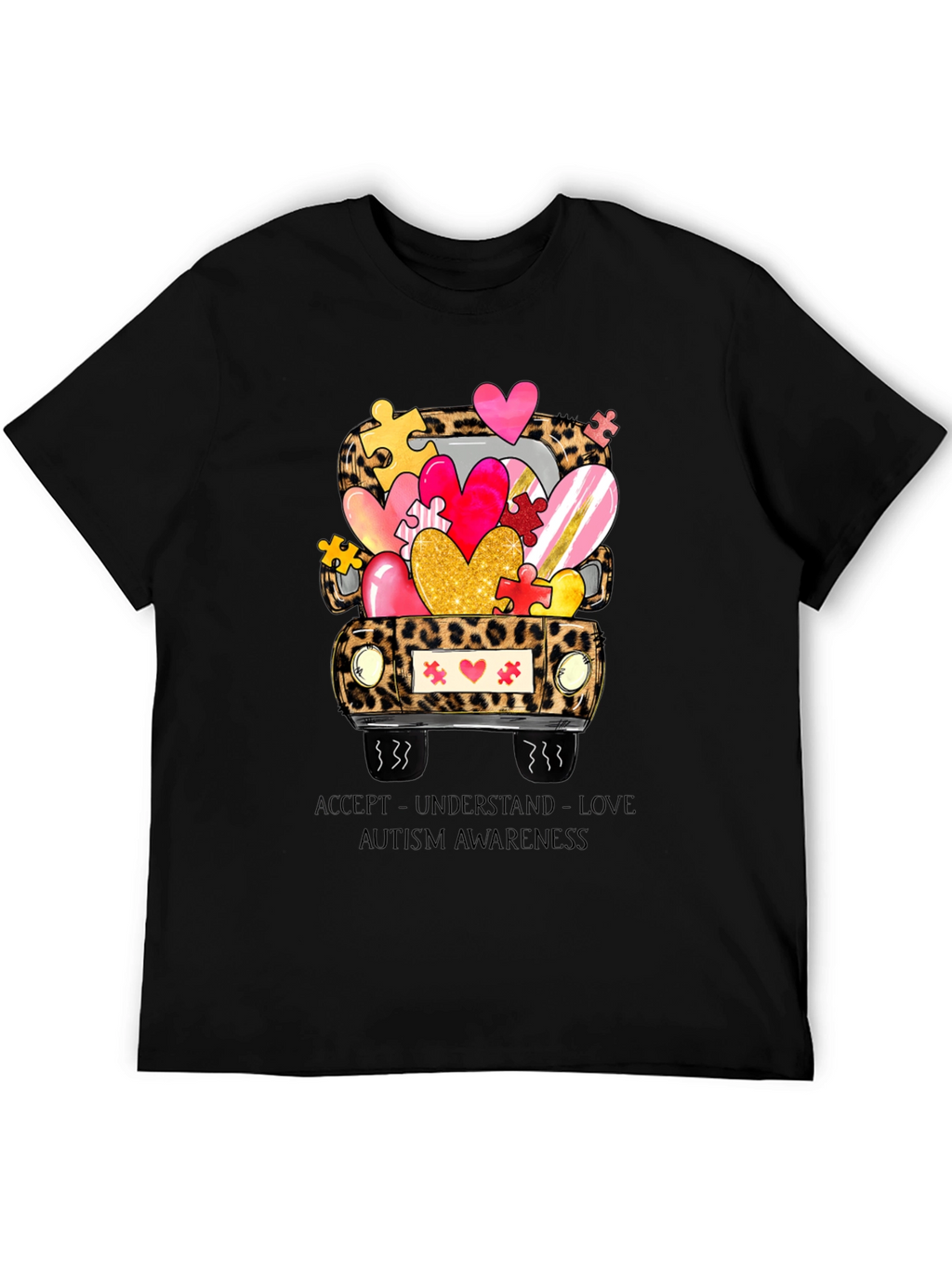 Autism Awareness Leopard Truck T-Shirt