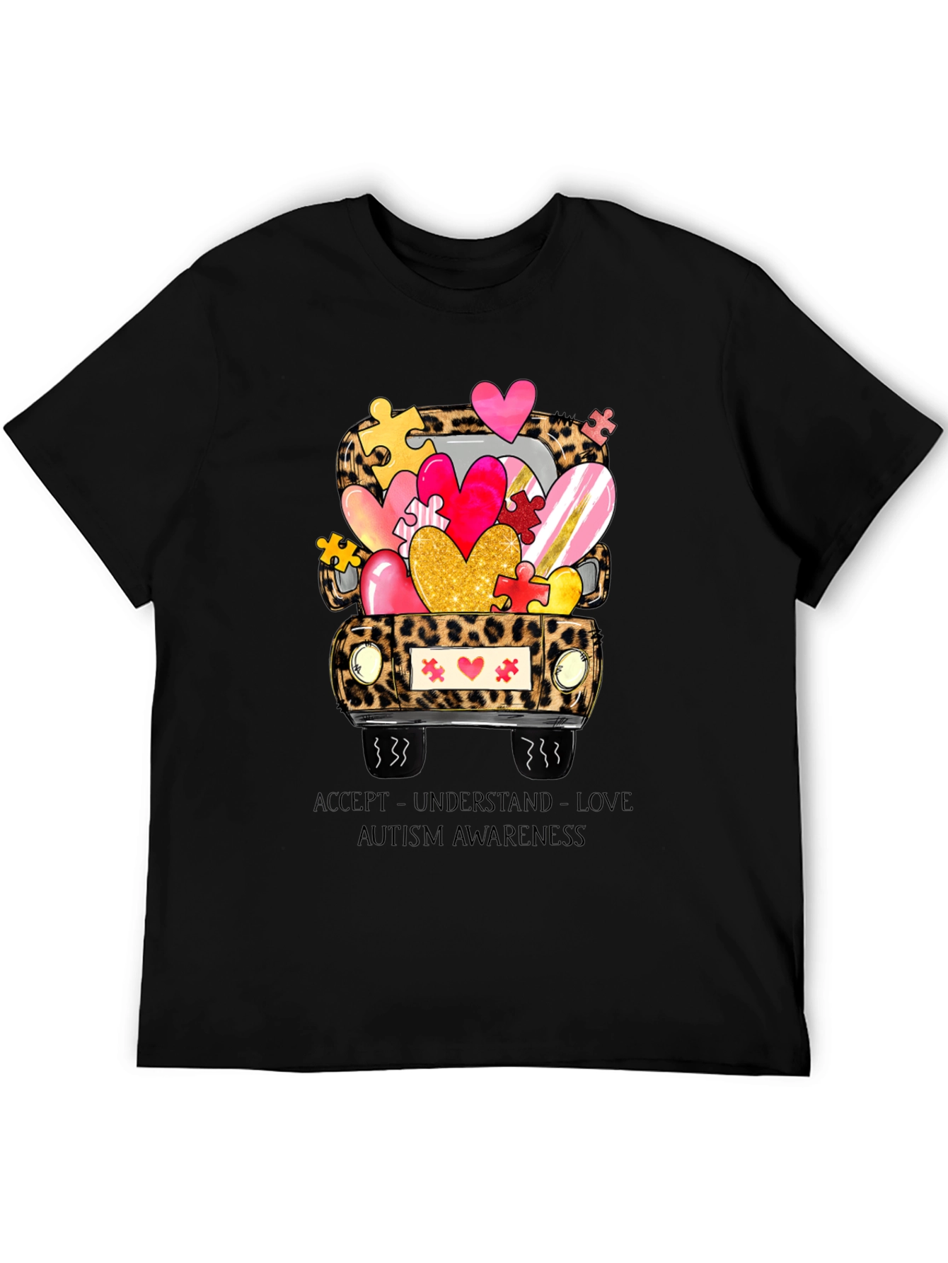 Autism Awareness Leopard Truck T-Shirt