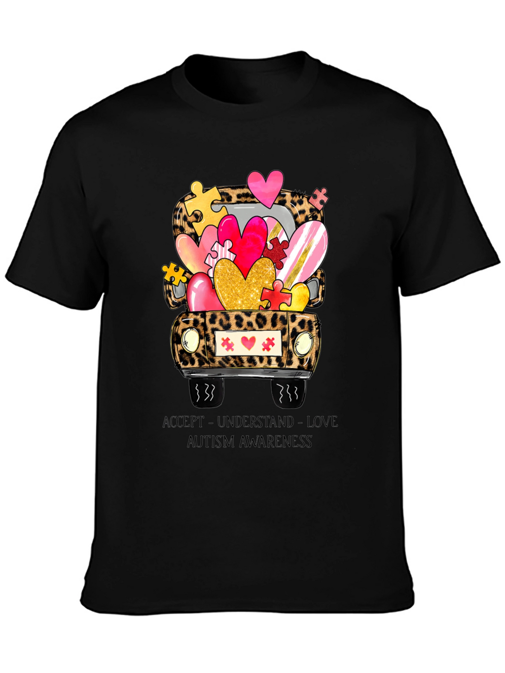 Autism Awareness Leopard Truck T-Shirt