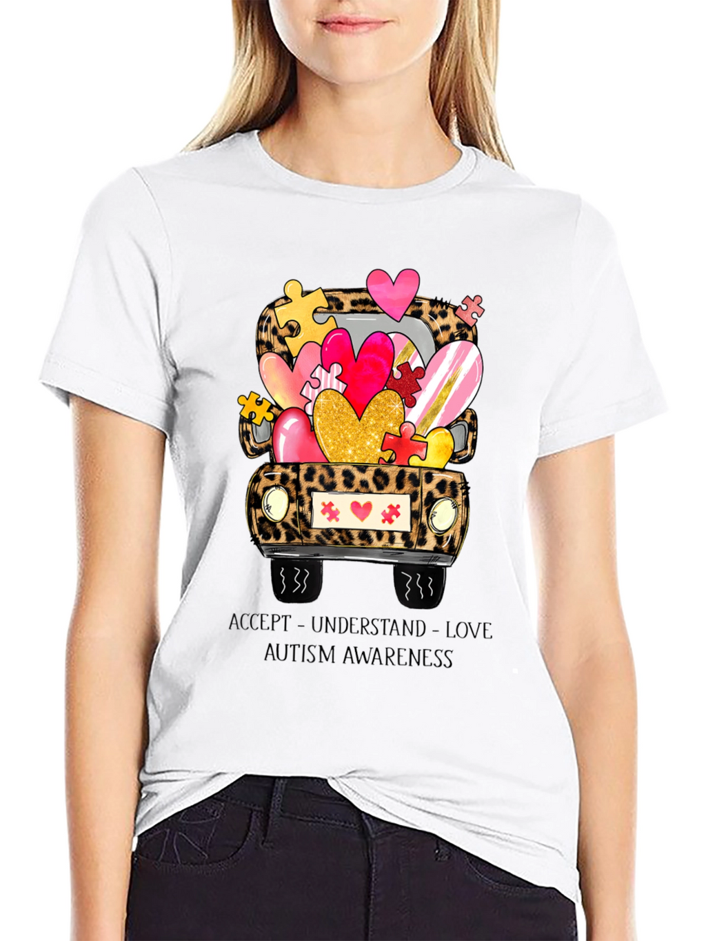Autism Awareness Leopard Truck T-Shirt
