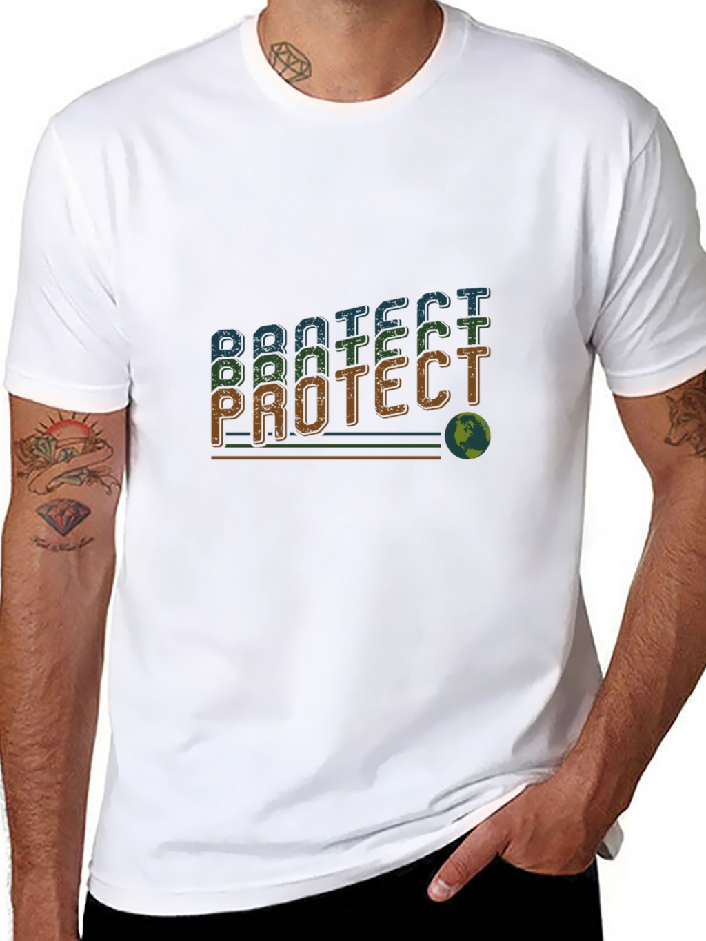 Protect Earth T-Shirt - Retro Style