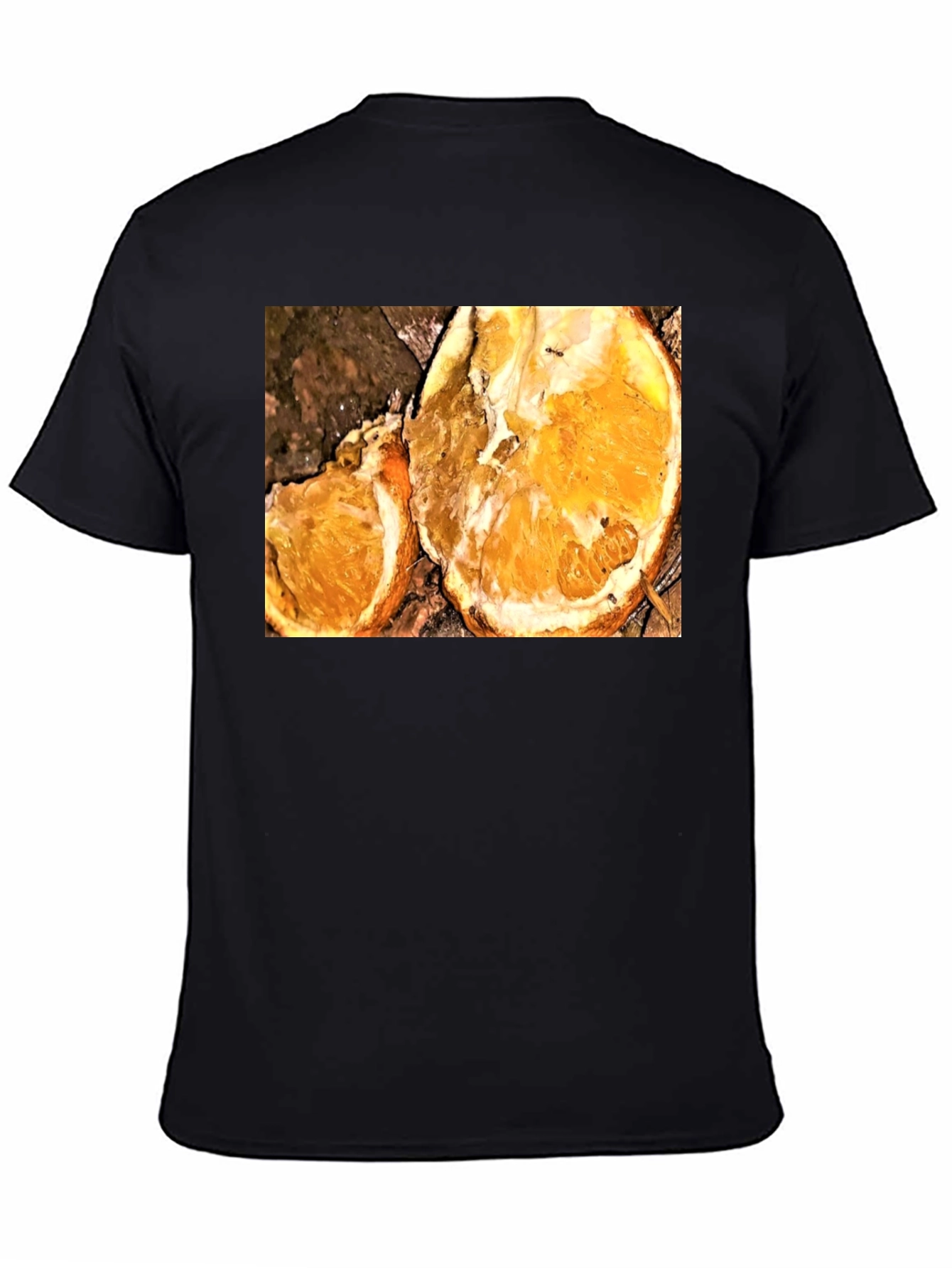 Orange Slice Graphic Tee - Black Casual T-Shirt