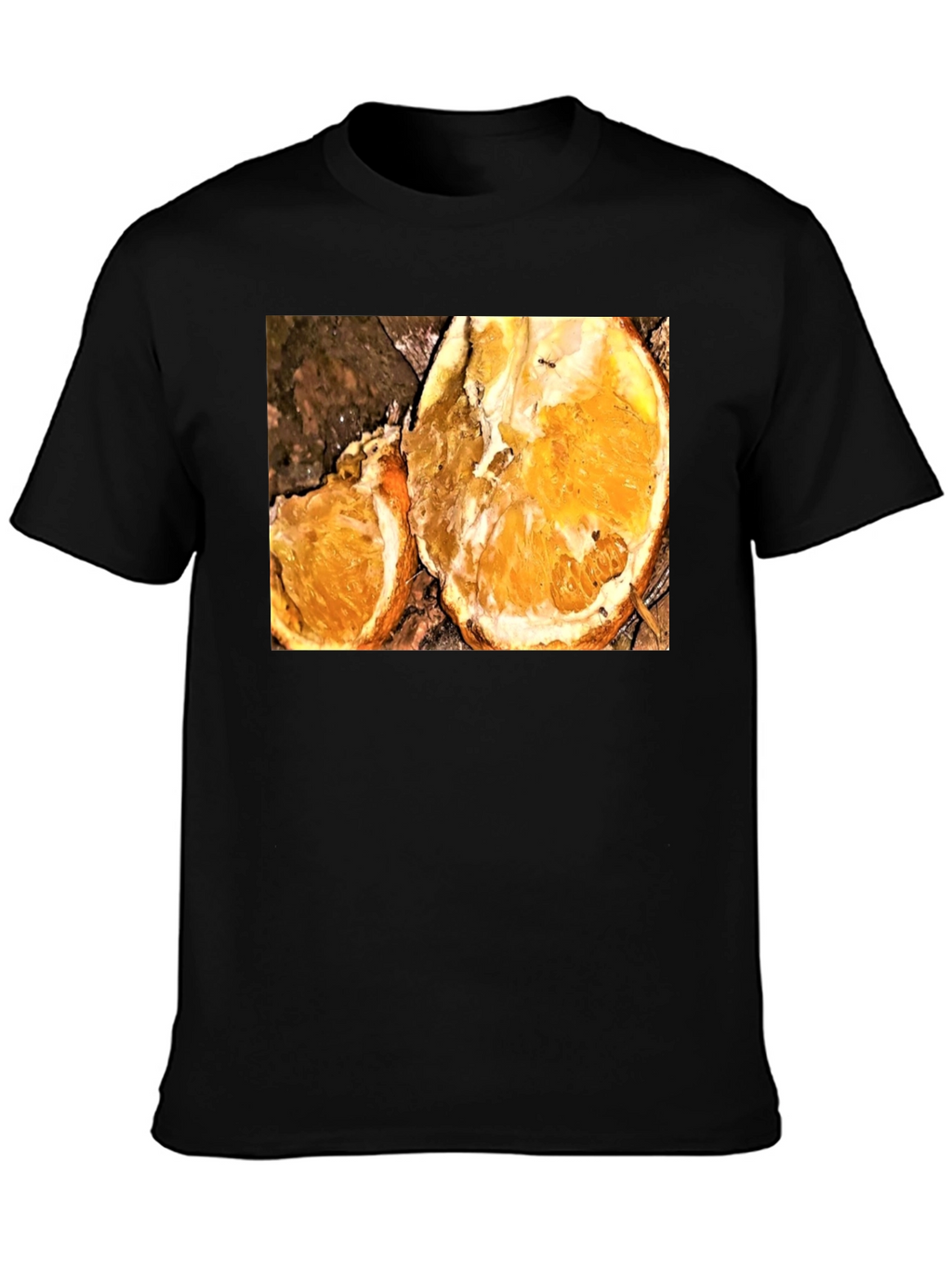 Orange Slice Graphic Tee - Black Casual T-Shirt