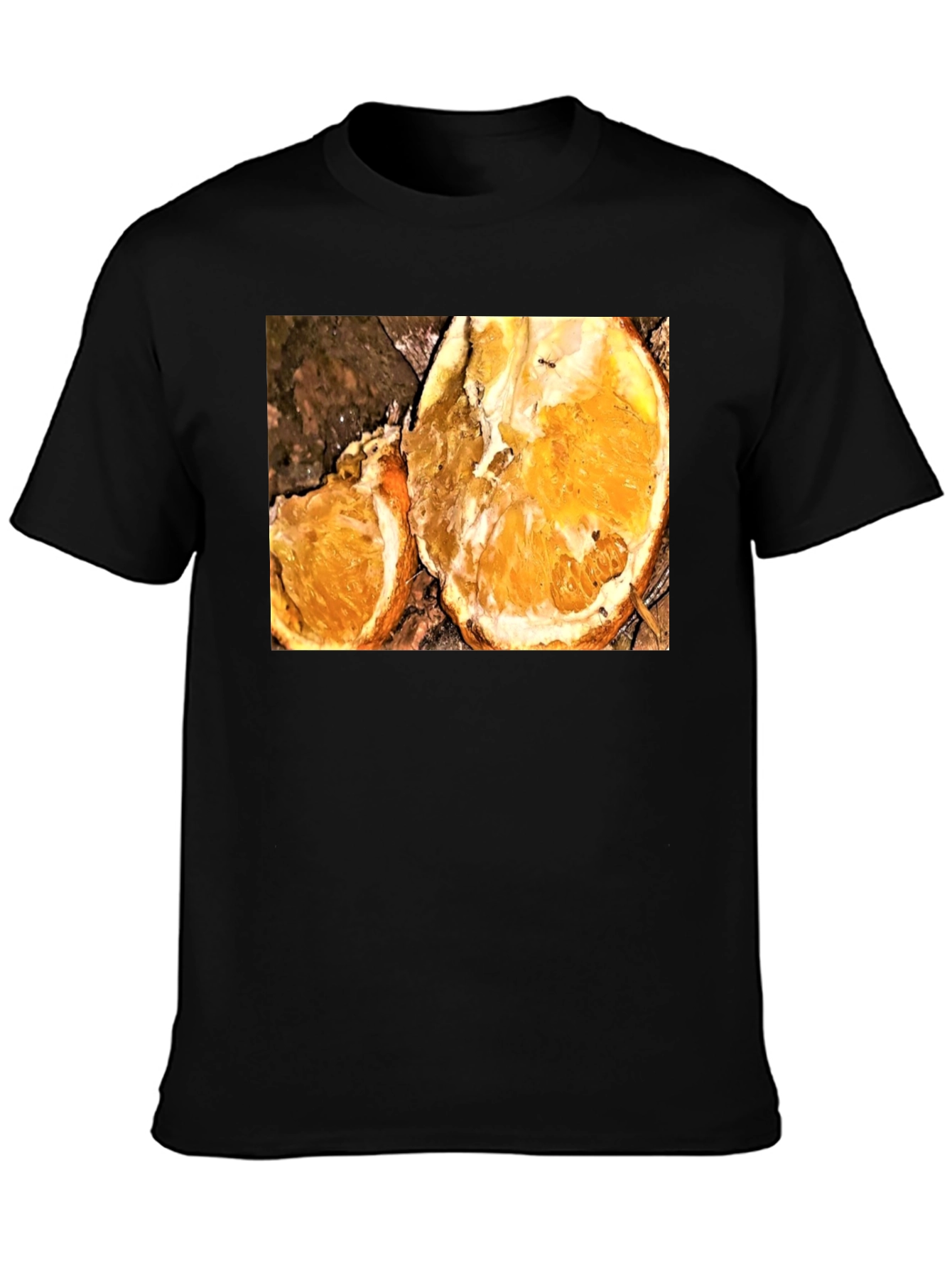 Orange Slice Graphic Tee - Black Casual T-Shirt