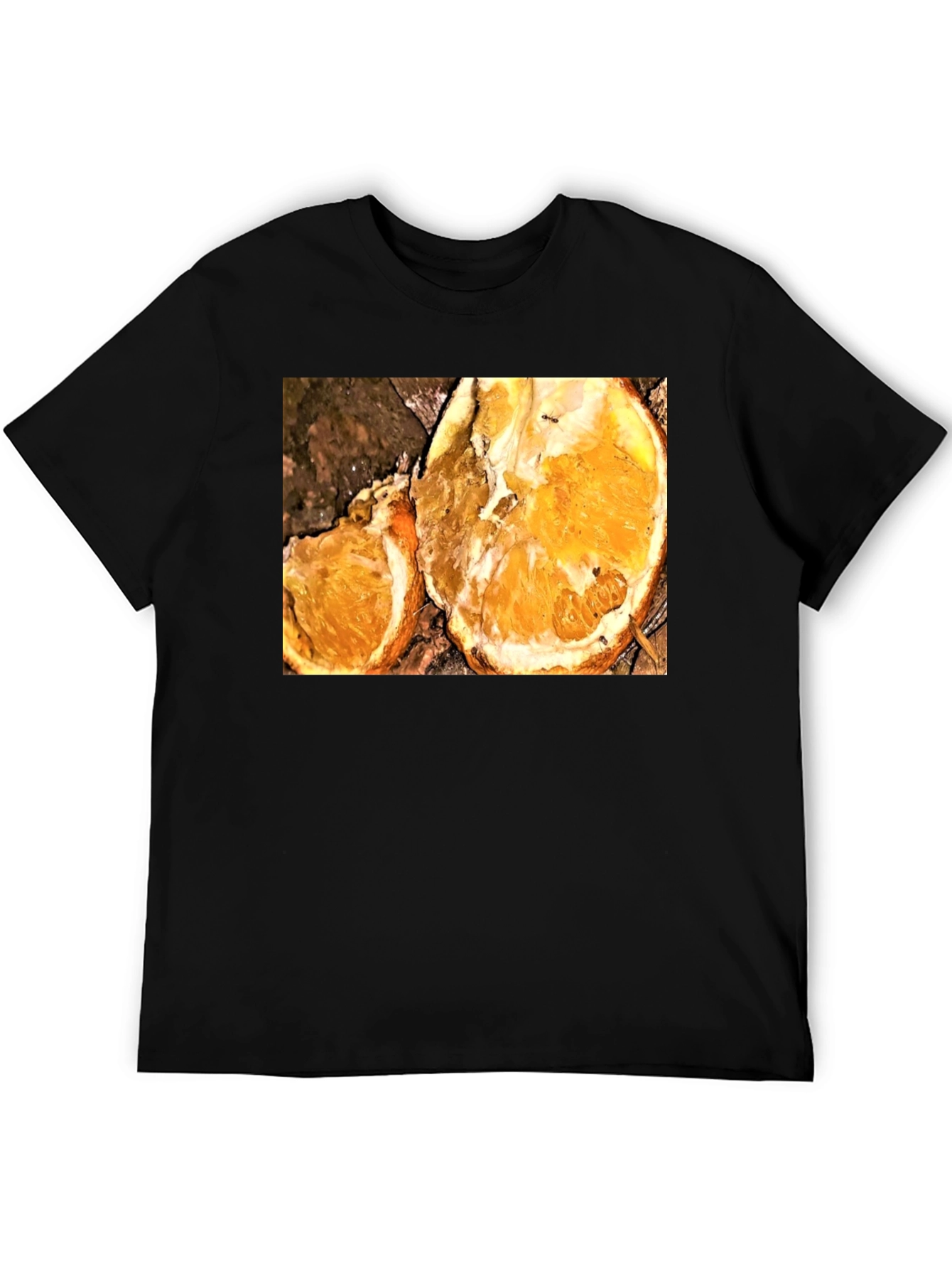 Orange Slice Graphic Tee - Black Casual T-Shirt