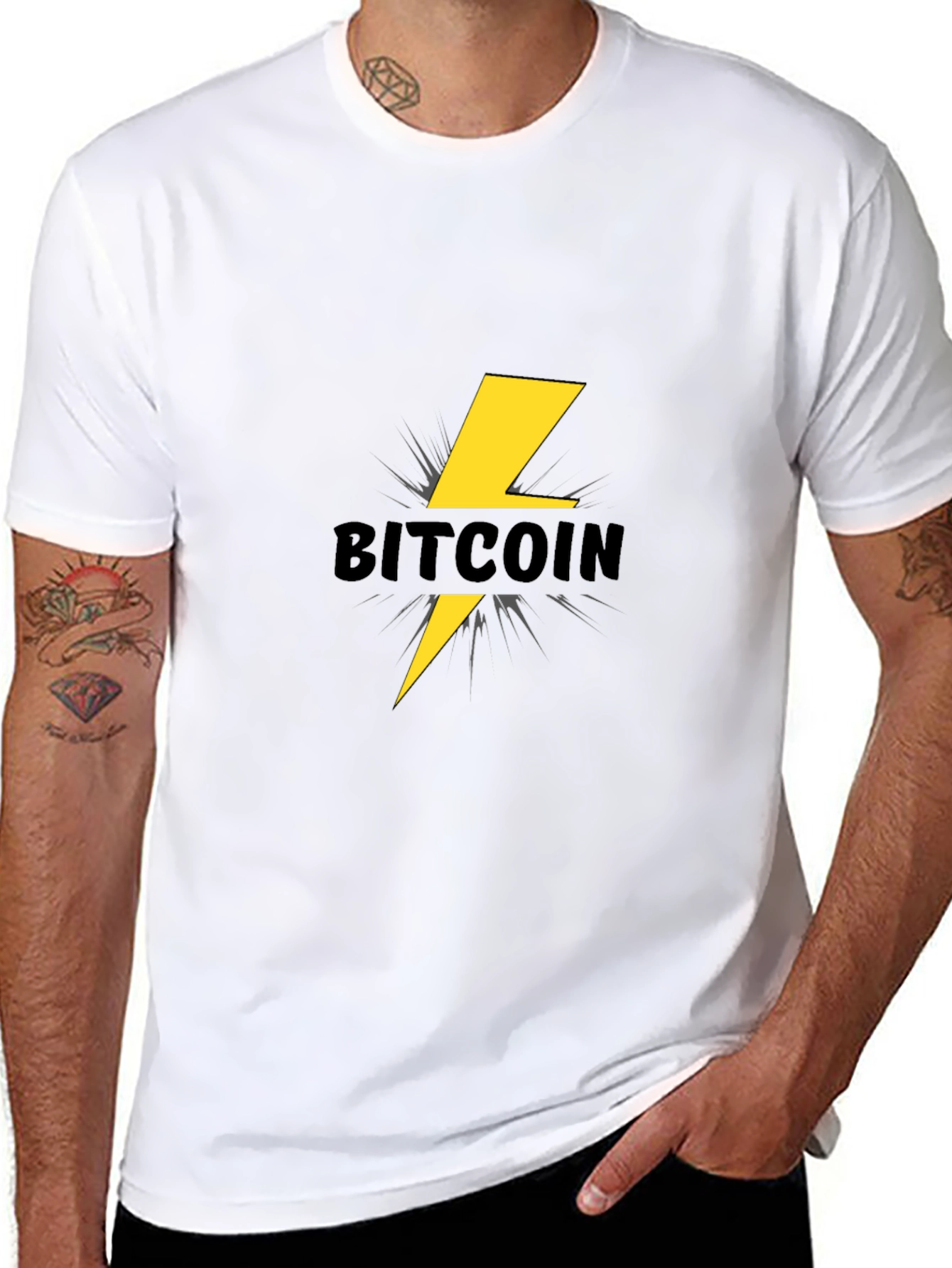 Bitcoin Lightning Bolt Black T-Shirt