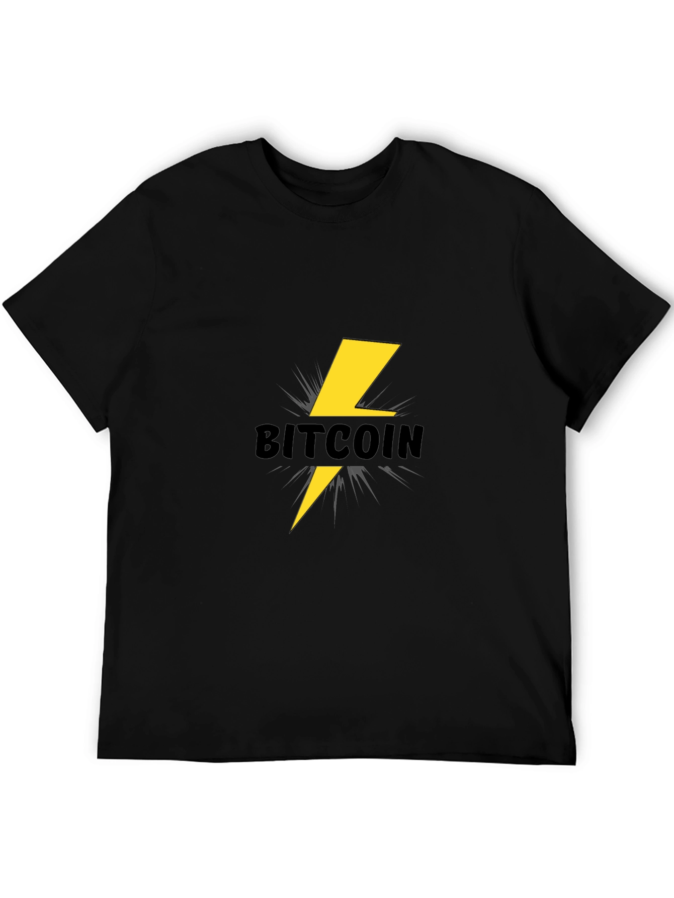 Bitcoin Lightning Bolt Black T-Shirt