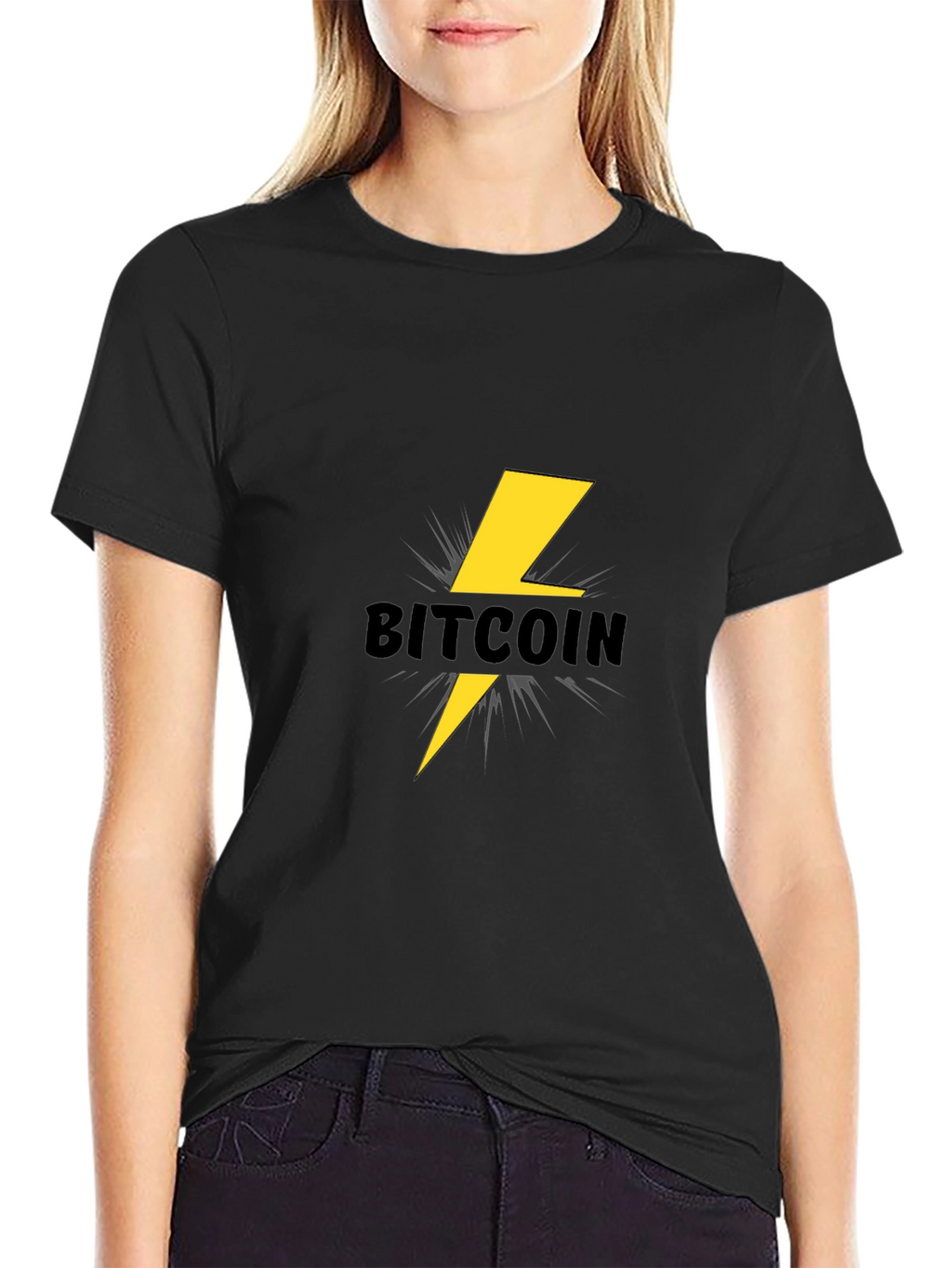 Bitcoin Lightning Bolt Black T-Shirt