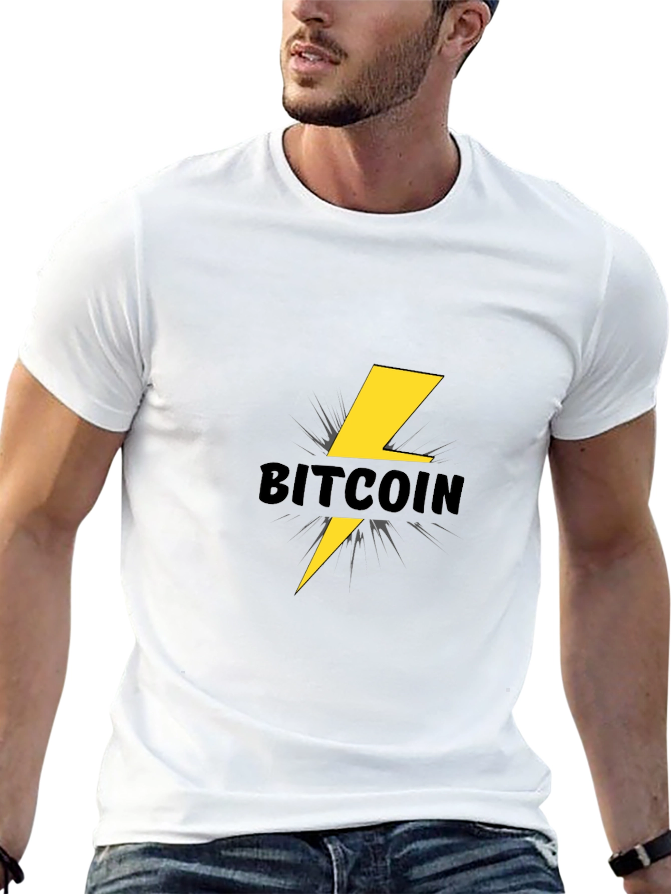 Bitcoin Lightning Bolt Black T-Shirt