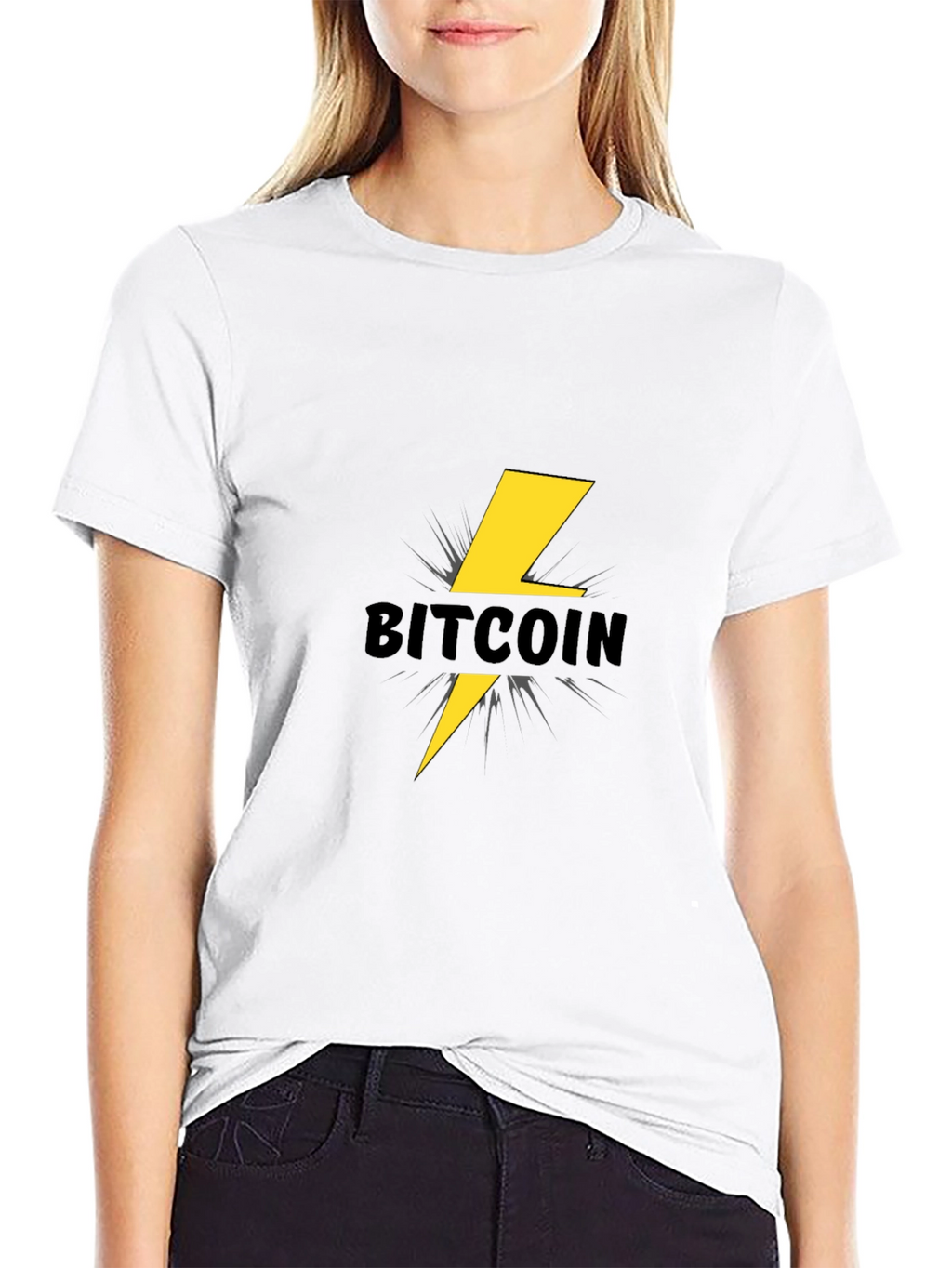 Bitcoin Lightning Bolt Black T-Shirt