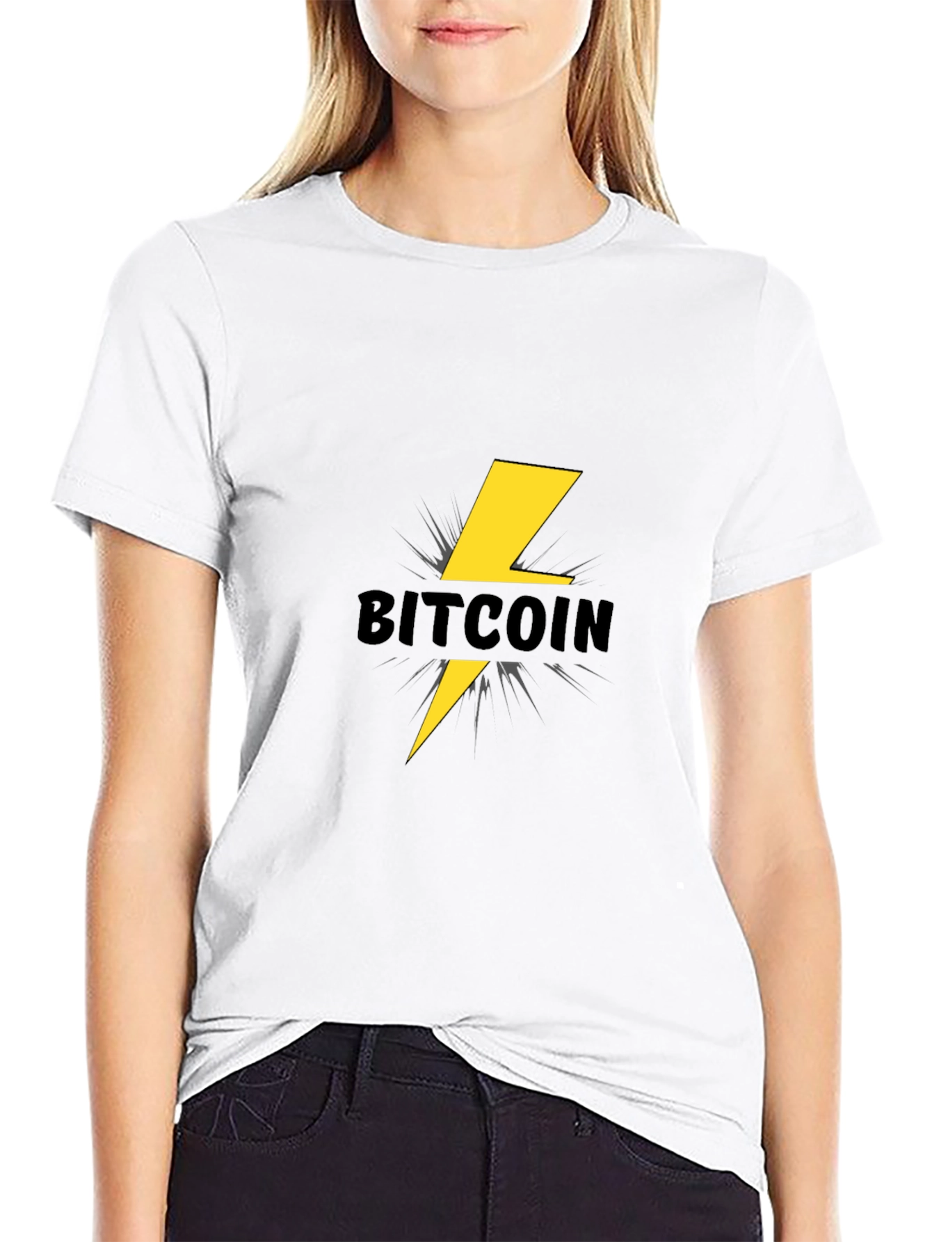 Bitcoin Lightning Bolt Black T-Shirt