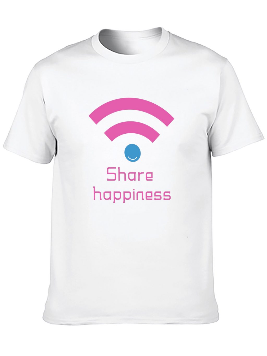 Share Happiness Graphic Tee - Black Cotton Comfort