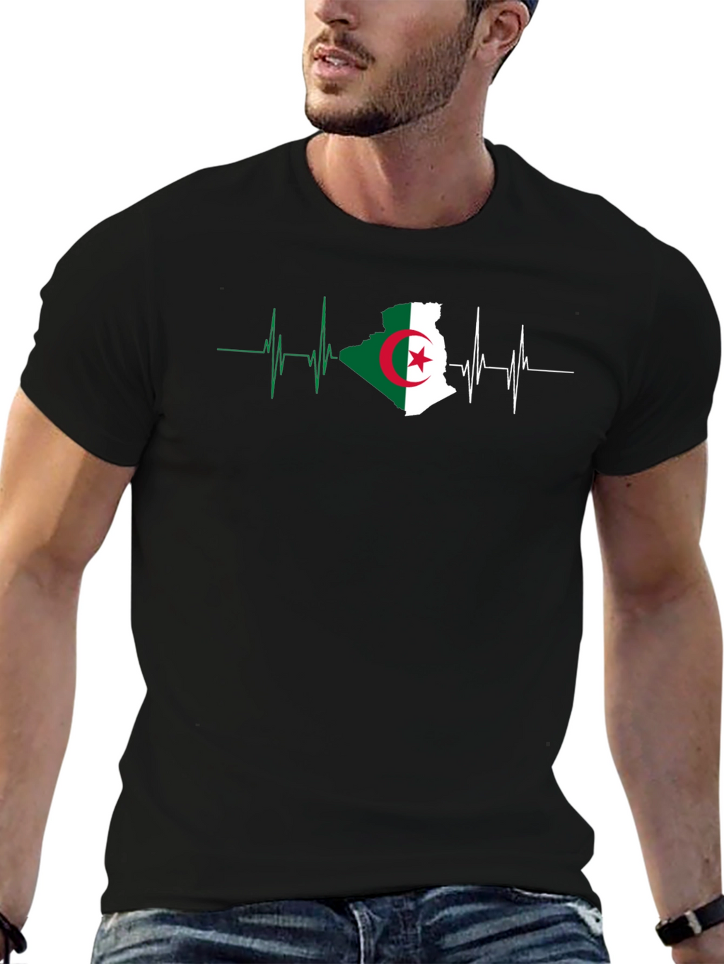 Algeria Flag Heartbeat T-Shirt