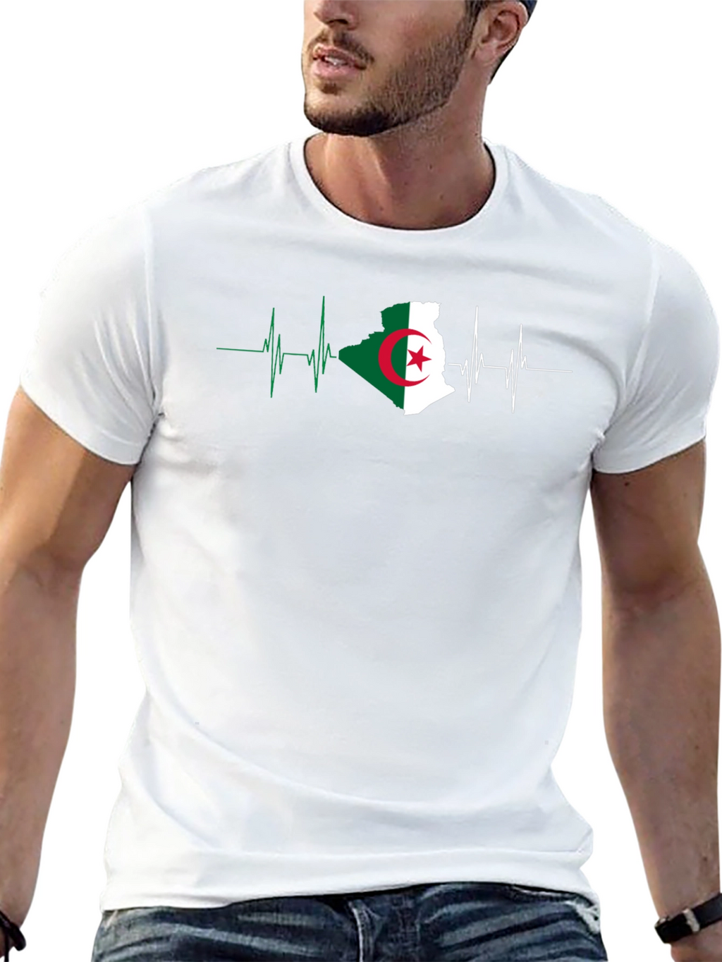 Algeria Flag Heartbeat T-Shirt