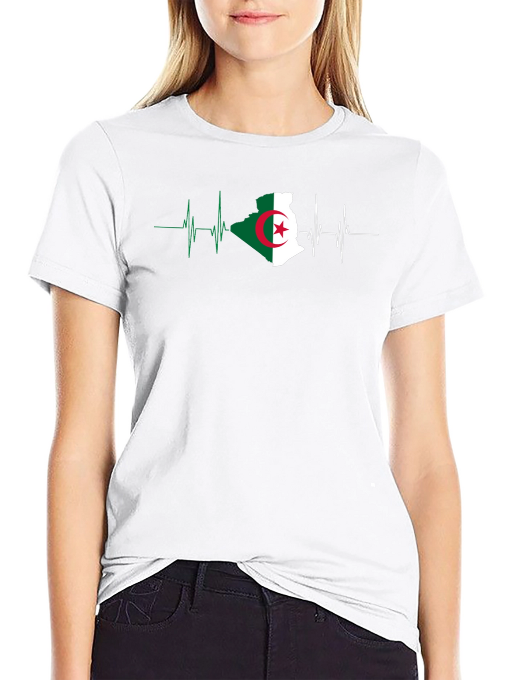Algeria Flag Heartbeat T-Shirt