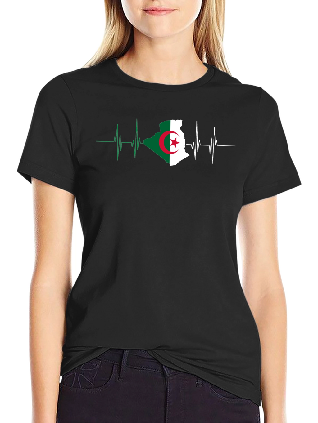 Algeria Flag Heartbeat T-Shirt