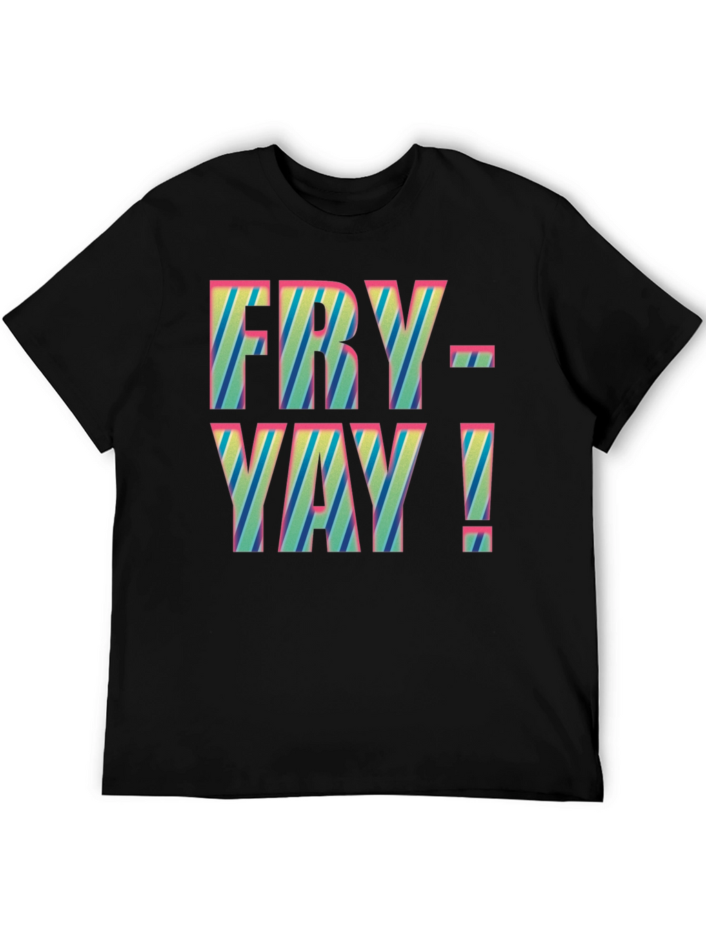 Fry-Yay! Striped Graphic Tee - Fun Friday Shirt